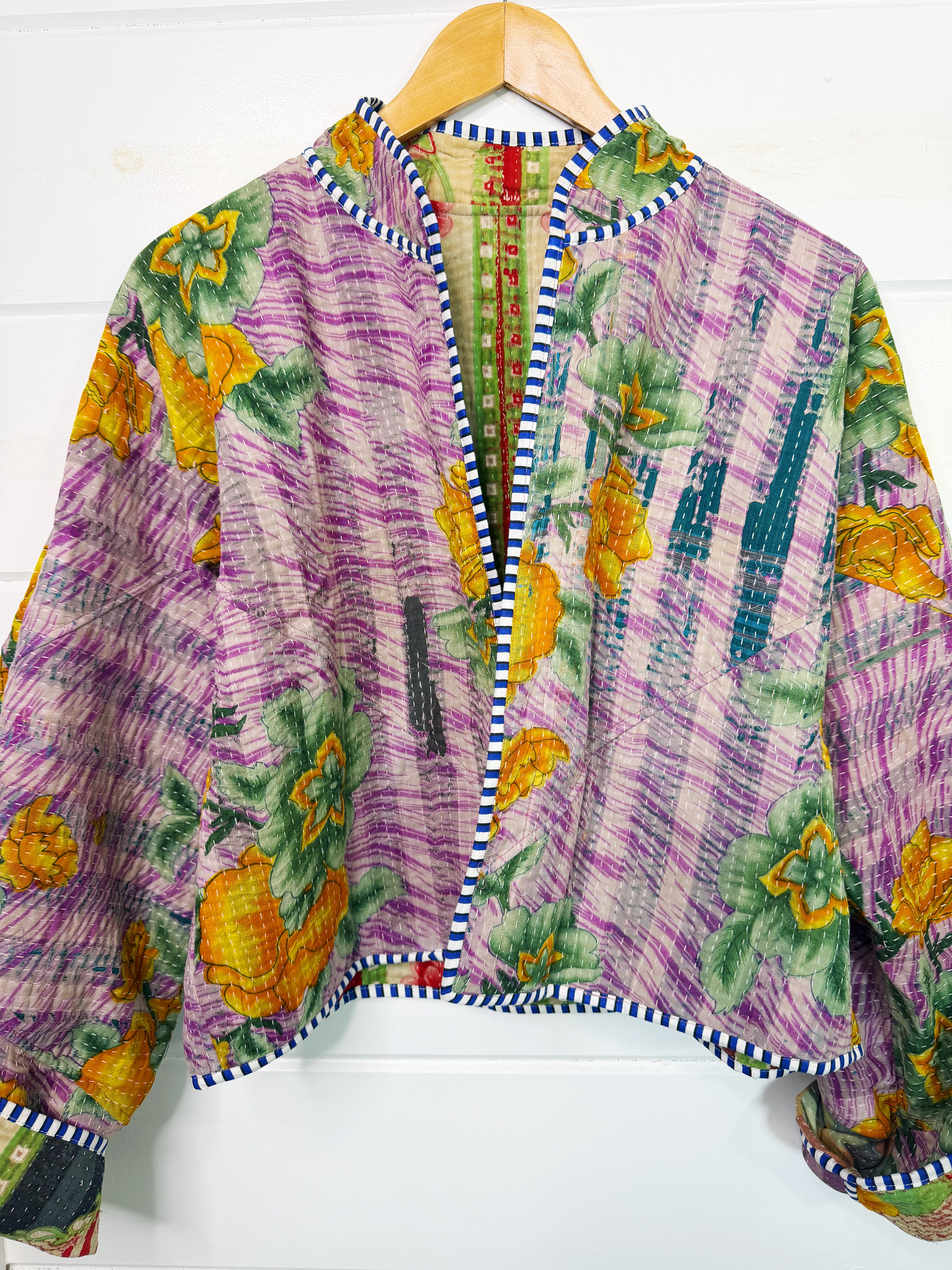 Patchwork Kantha Jacket – Quilted Reversible Blanket Coat