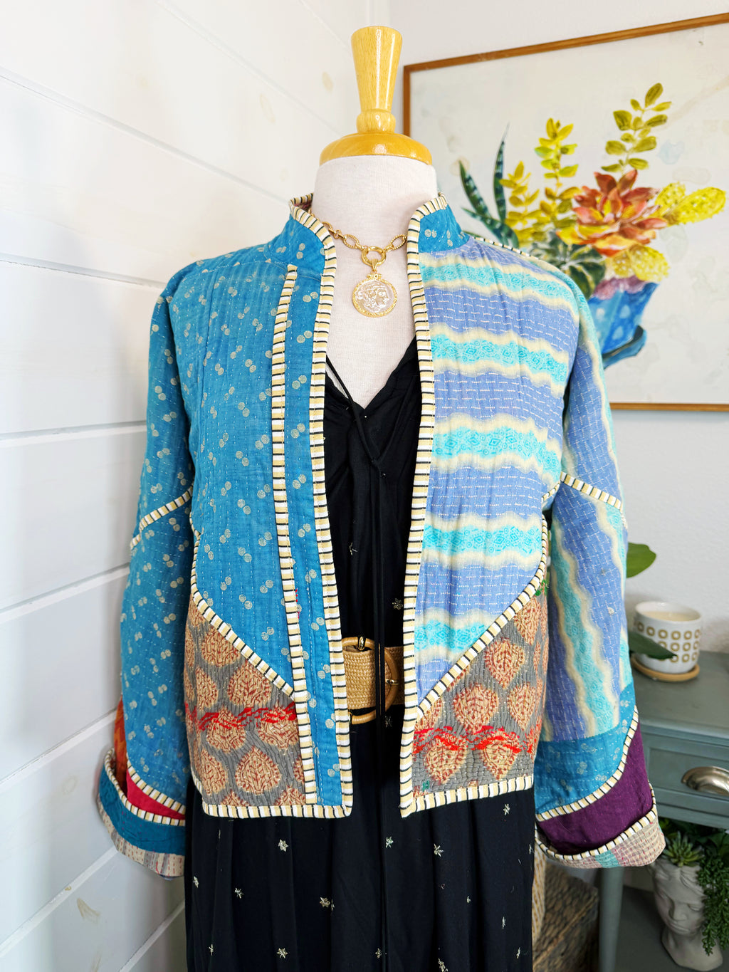 Patchwork Kantha Jacket – Quilted Reversible Blanket Coat