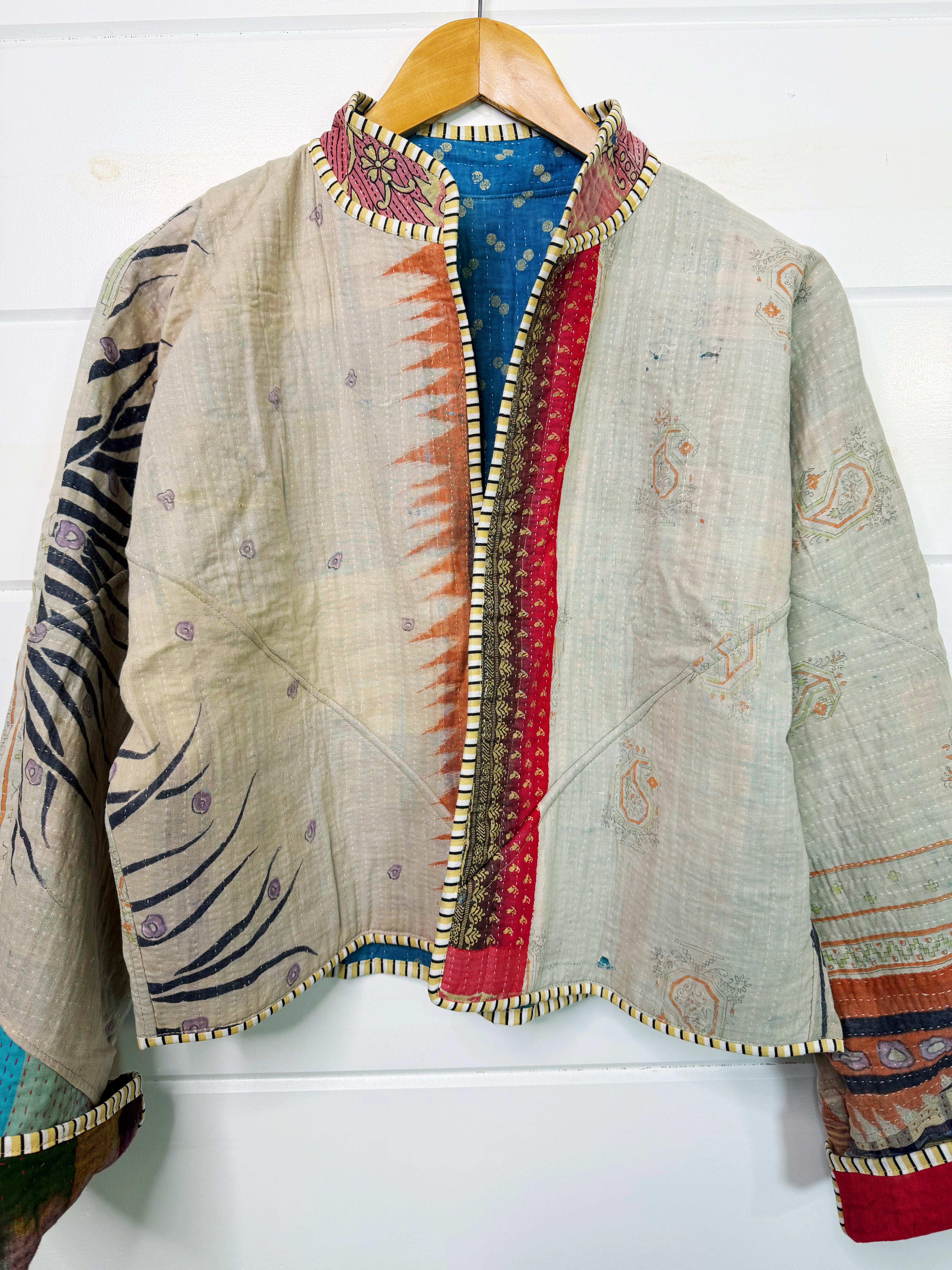 Patchwork Kantha Jacket – Quilted Reversible Blanket Coat