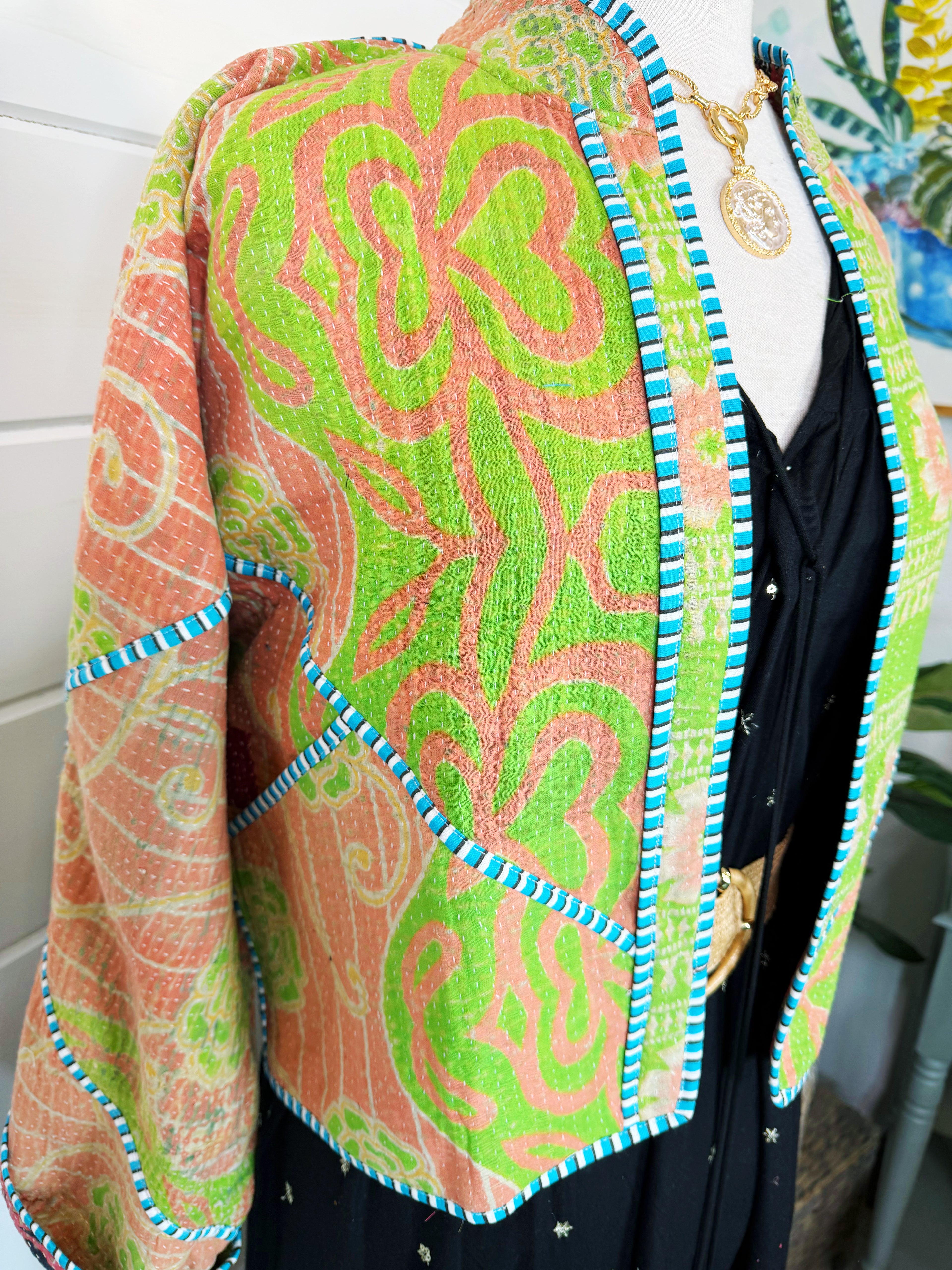 Patchwork Kantha Jacket – Quilted Reversible Blanket Coat