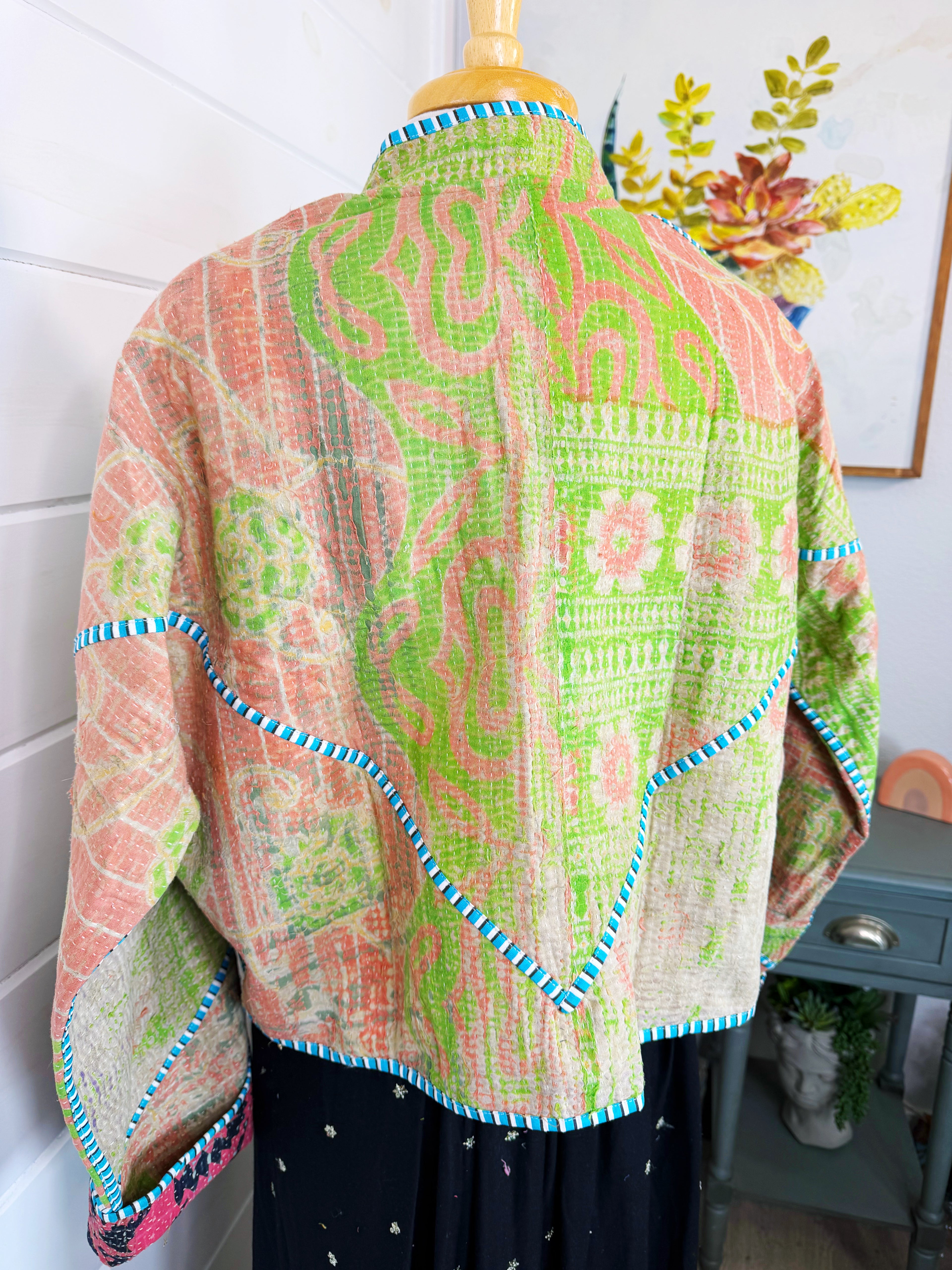 Patchwork Kantha Jacket – Quilted Reversible Blanket Coat