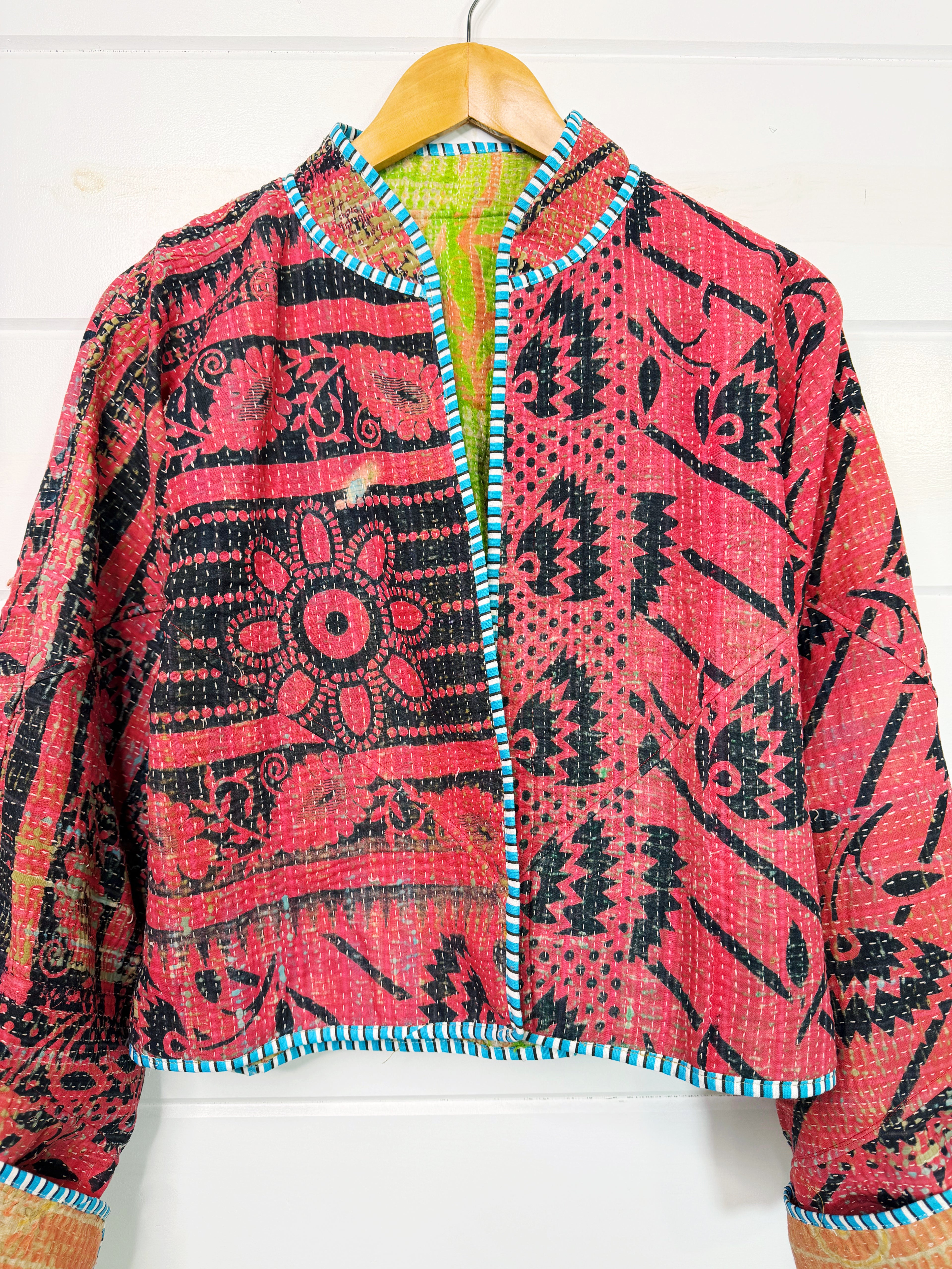 Patchwork Kantha Jacket – Quilted Reversible Blanket Coat