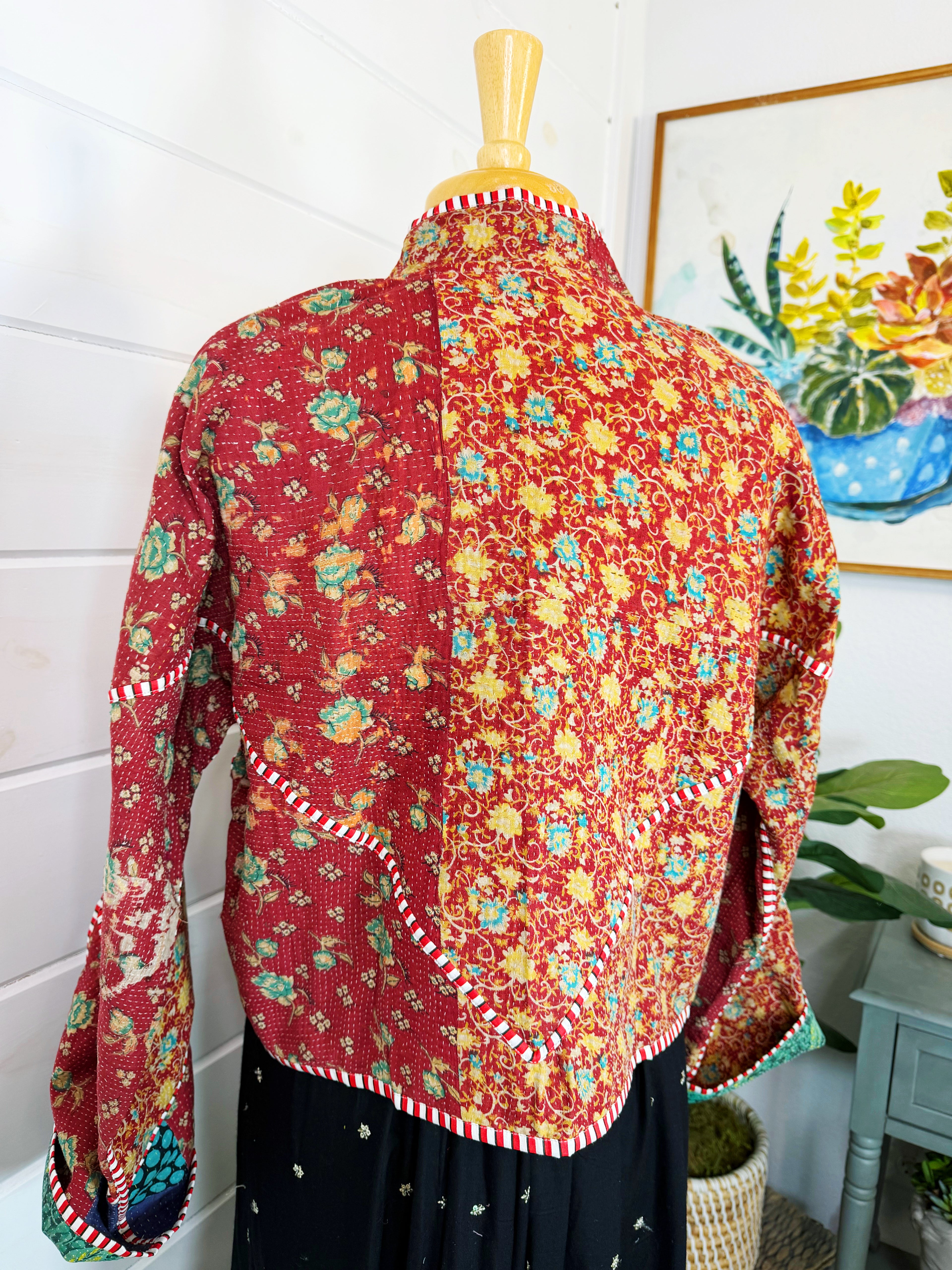 Patchwork Kantha Jacket – Quilted Reversible Blanket Coat