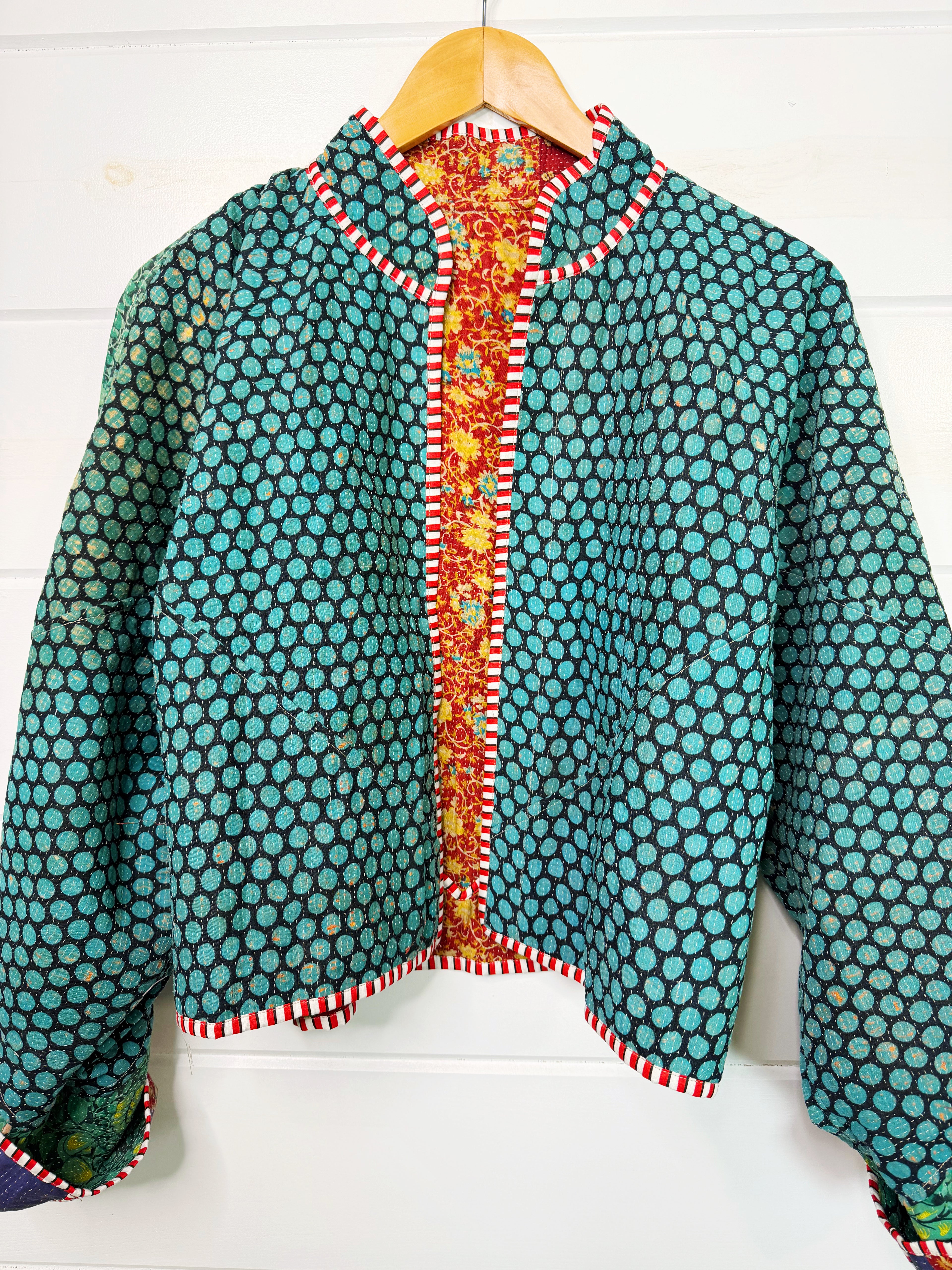 Patchwork Kantha Jacket – Quilted Reversible Blanket Coat