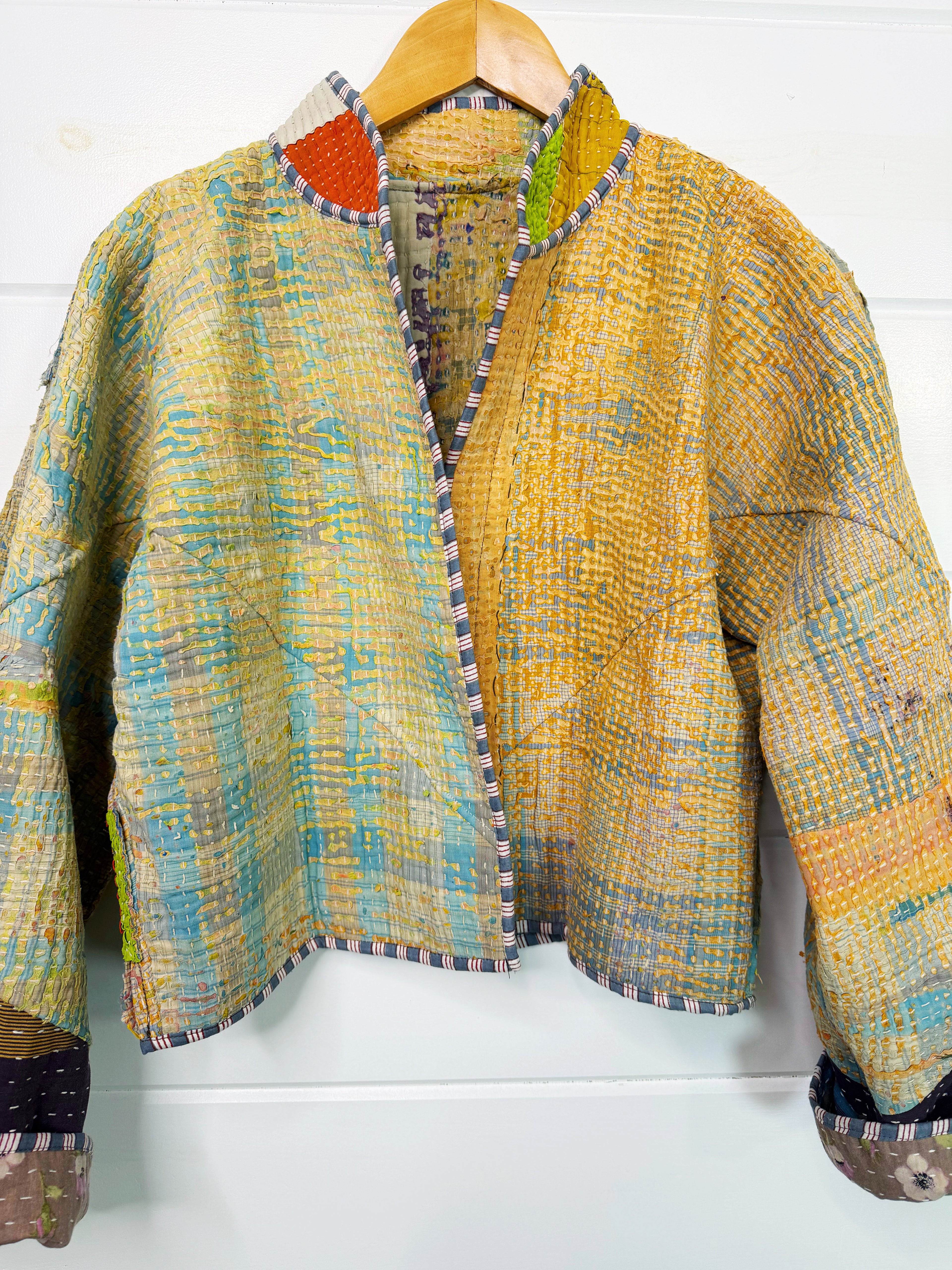 Patchwork Kantha Jacket – Quilted Reversible Blanket Coat