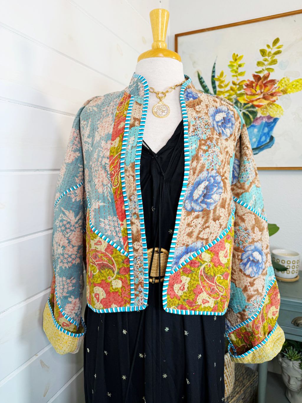 Patchwork Kantha Jacket – Quilted Reversible Blanket Coat