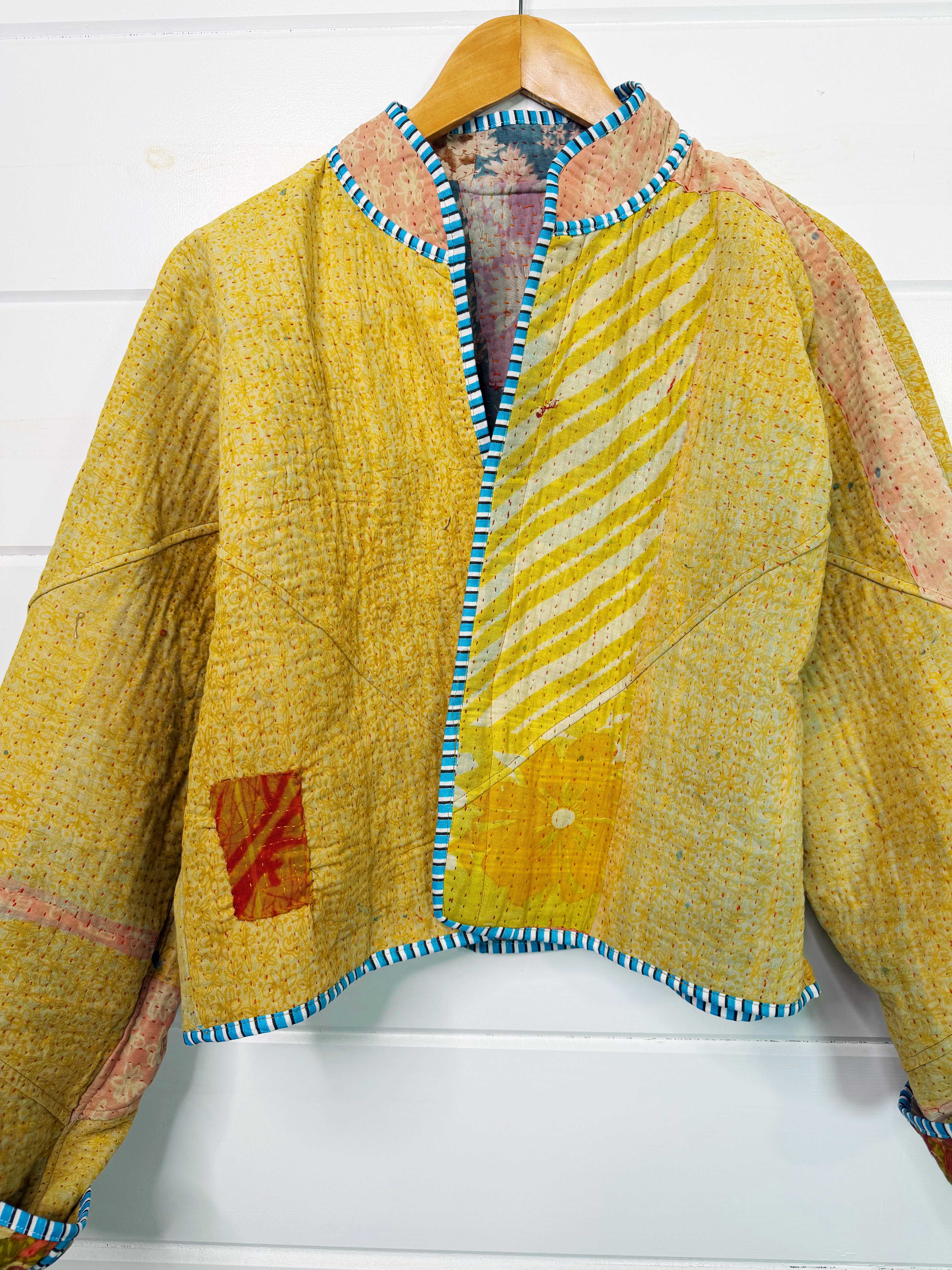 Patchwork Kantha Jacket – Quilted Reversible Blanket Coat