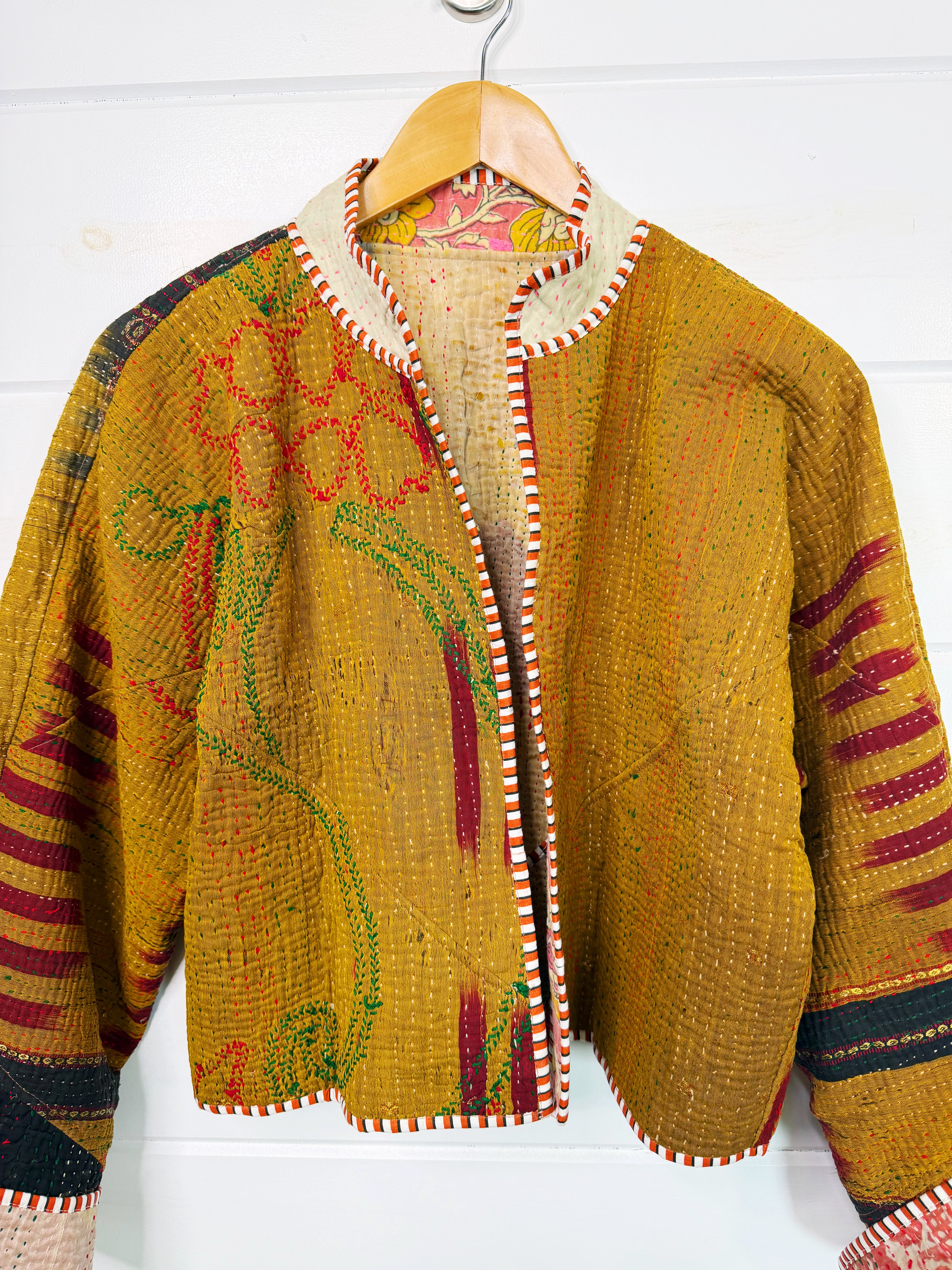 Patchwork Kantha Jacket – Quilted Reversible Blanket Coat