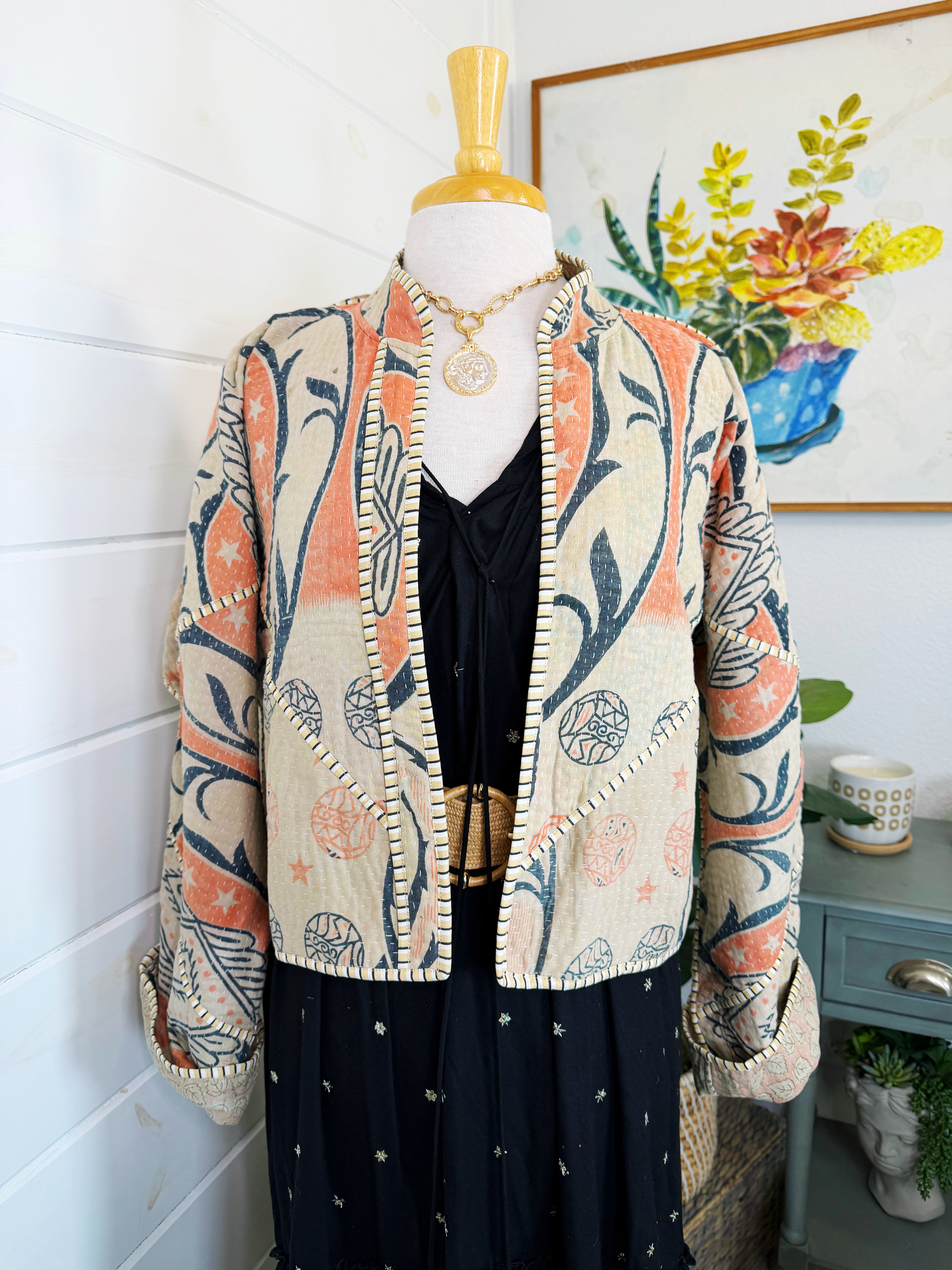 Patchwork Kantha Jacket – Quilted Reversible Blanket Coat