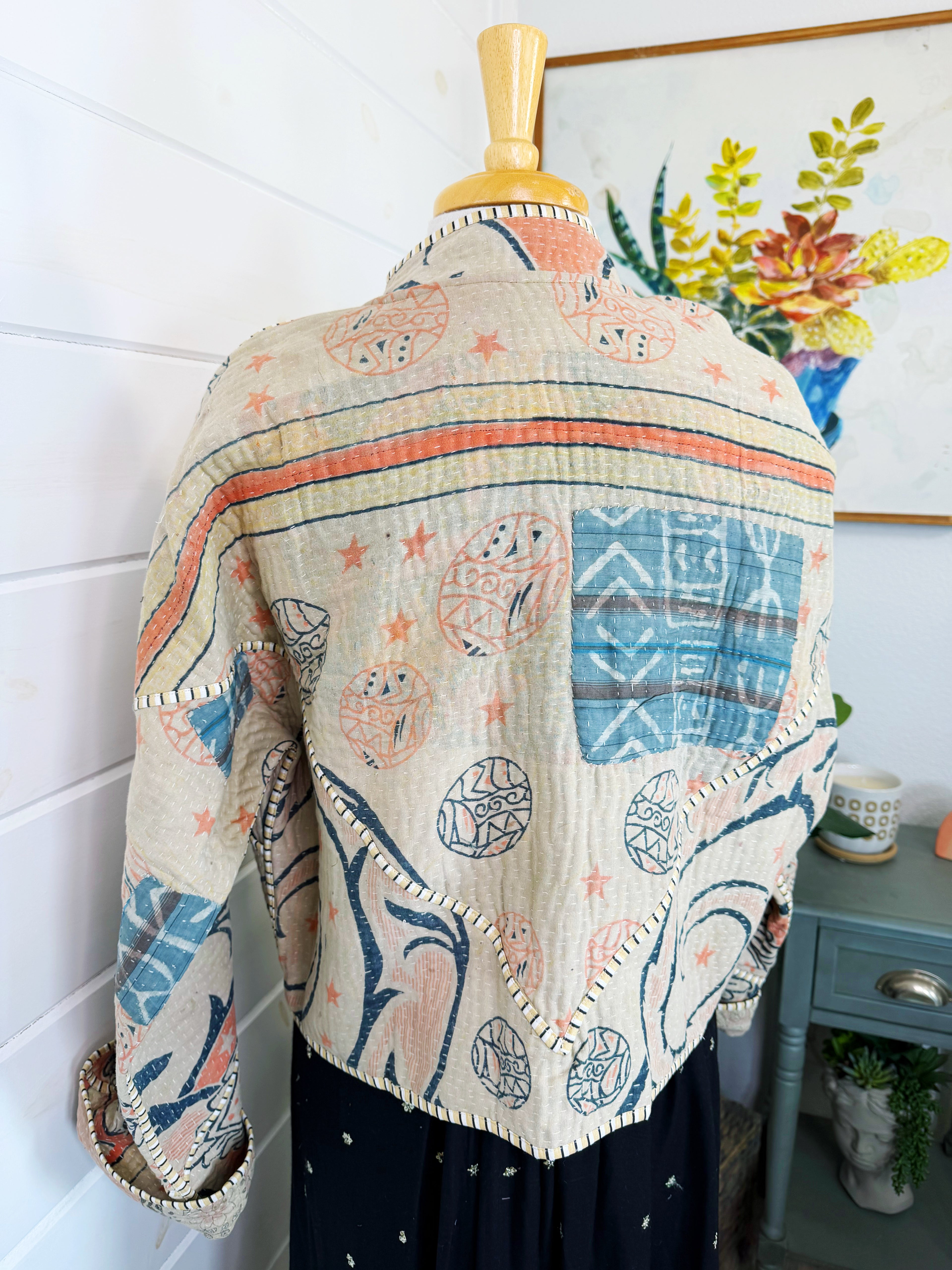 Patchwork Kantha Jacket – Quilted Reversible Blanket Coat