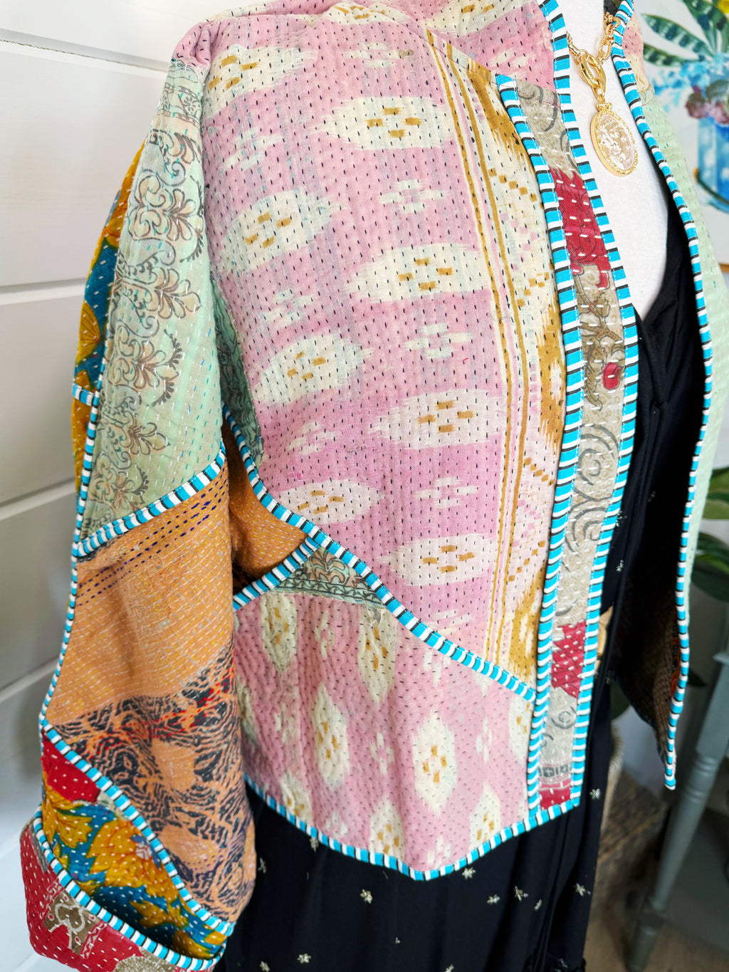 Patchwork Kantha Jacket – Quilted Reversible Blanket Coat