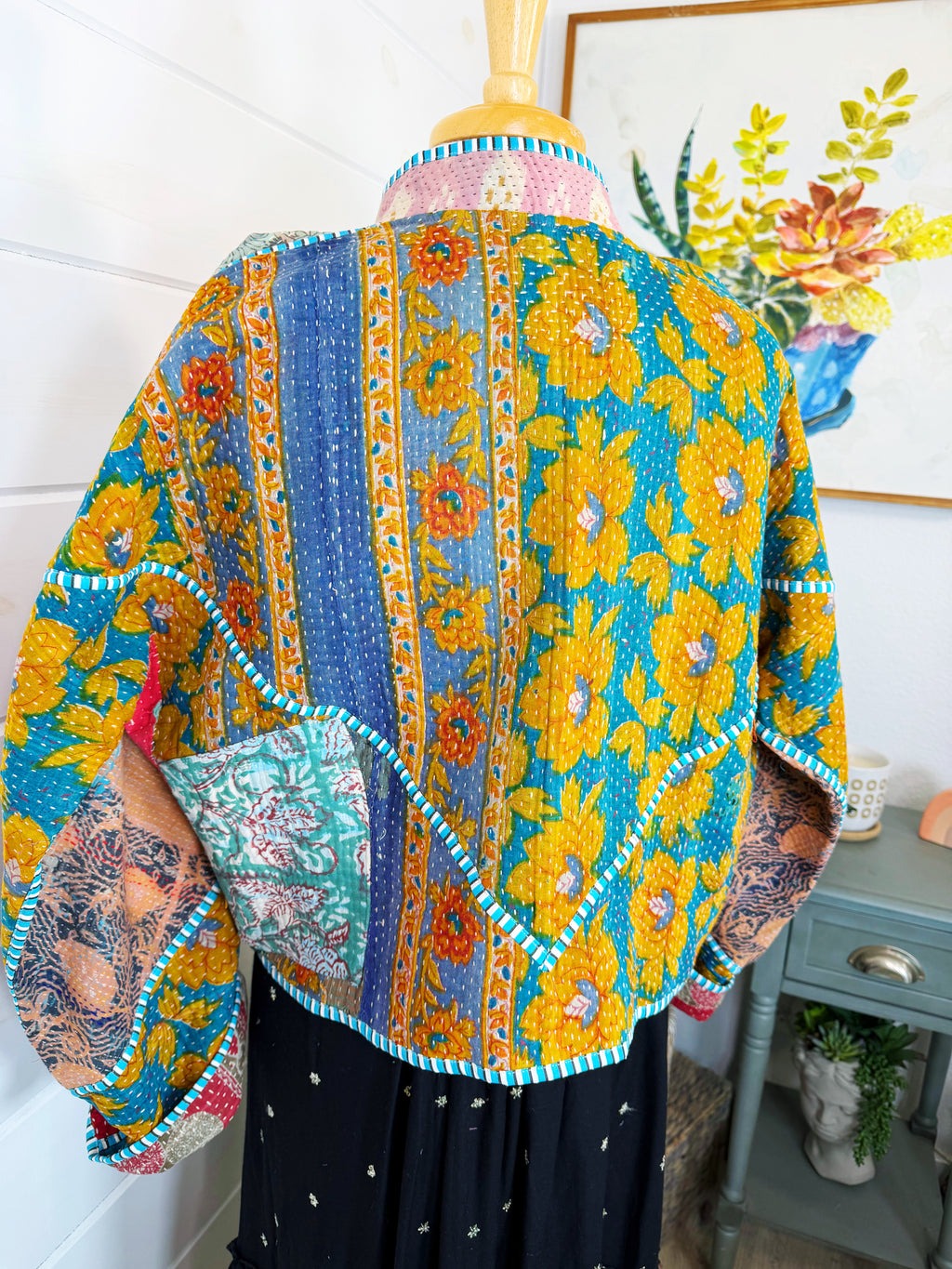 Patchwork Kantha Jacket – Quilted Reversible Blanket Coat
