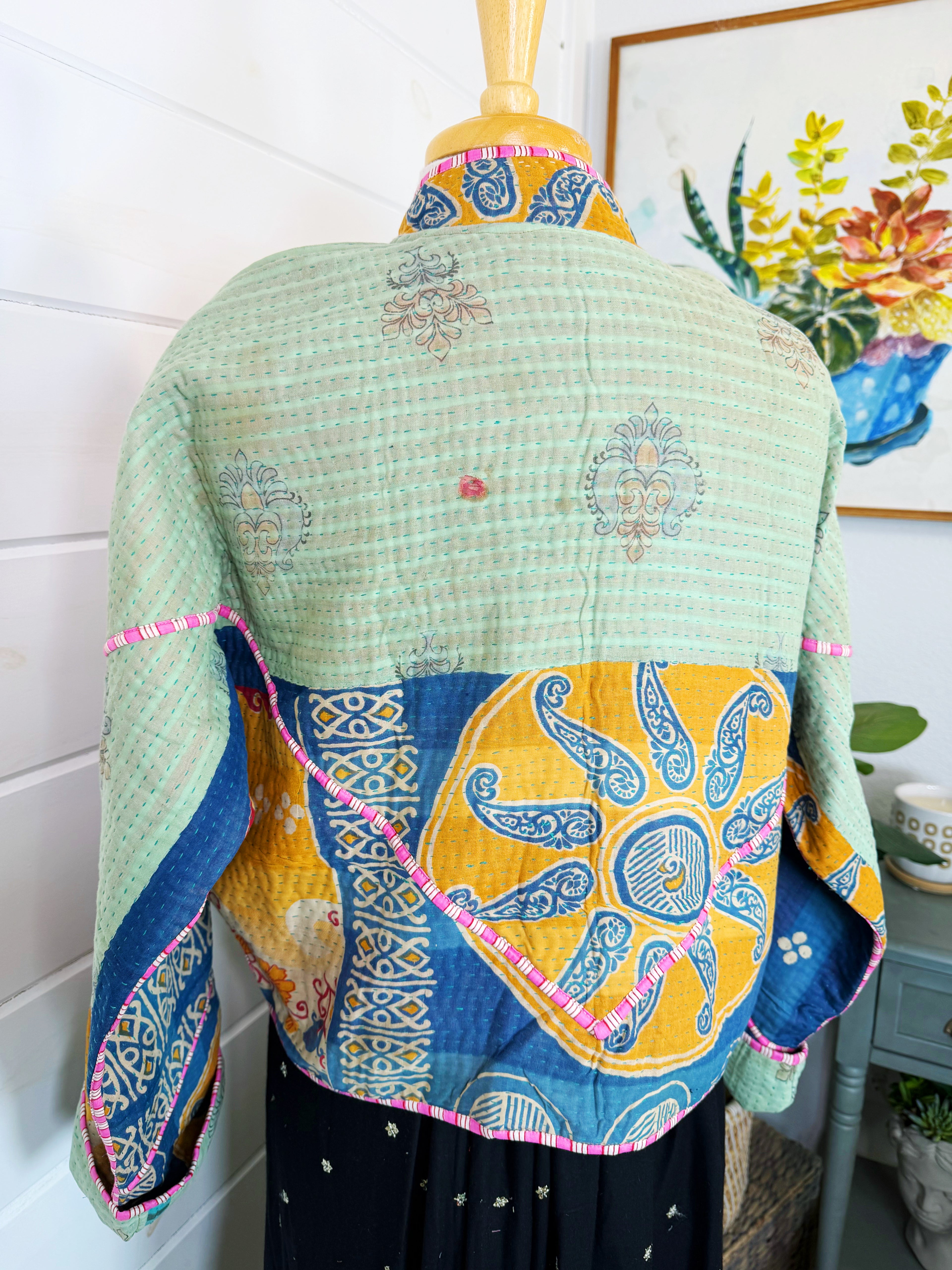Patchwork Kantha Jacket – Quilted Reversible Blanket Coat