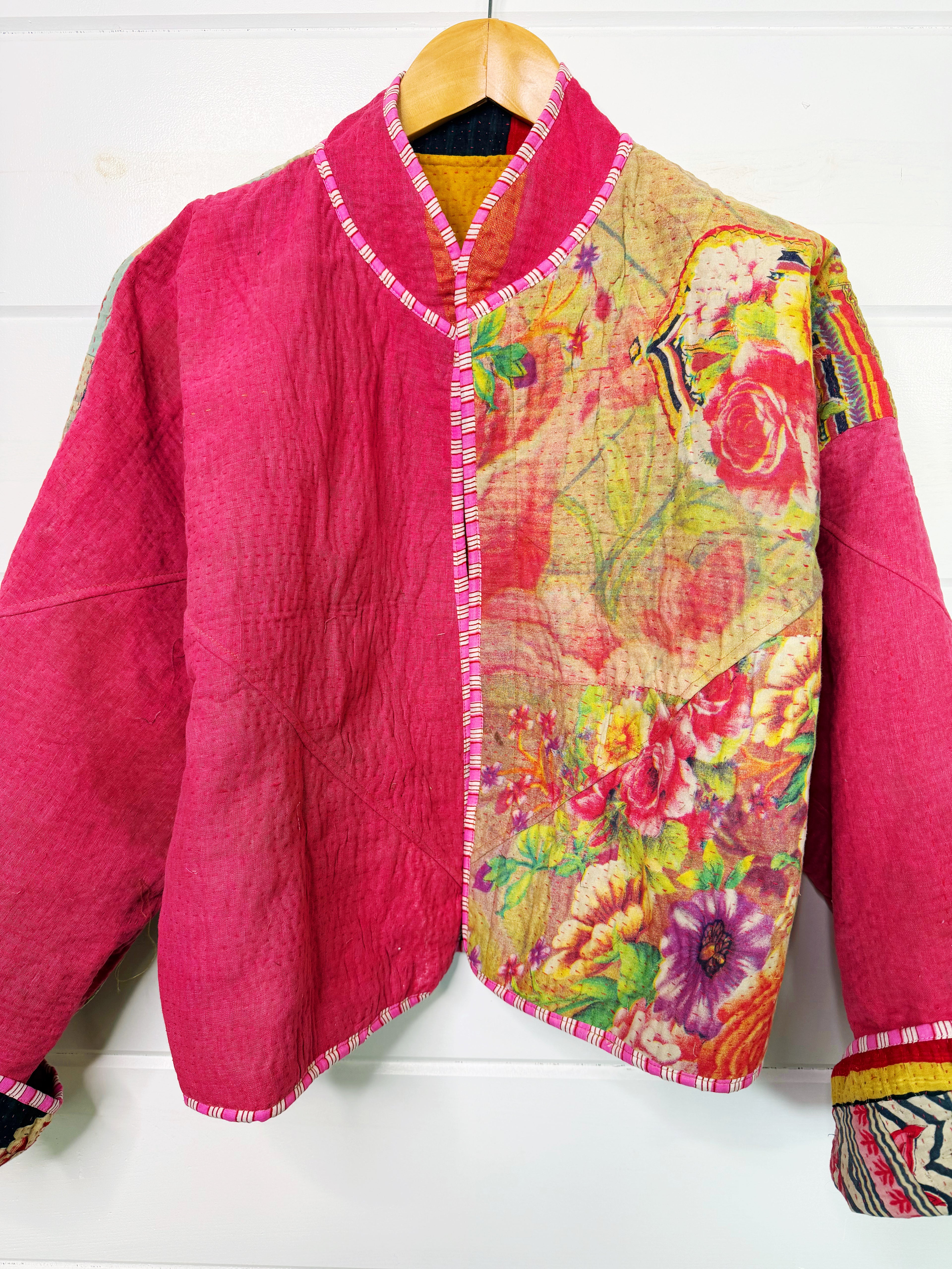 Patchwork Kantha Jacket – Quilted Reversible Blanket Coat