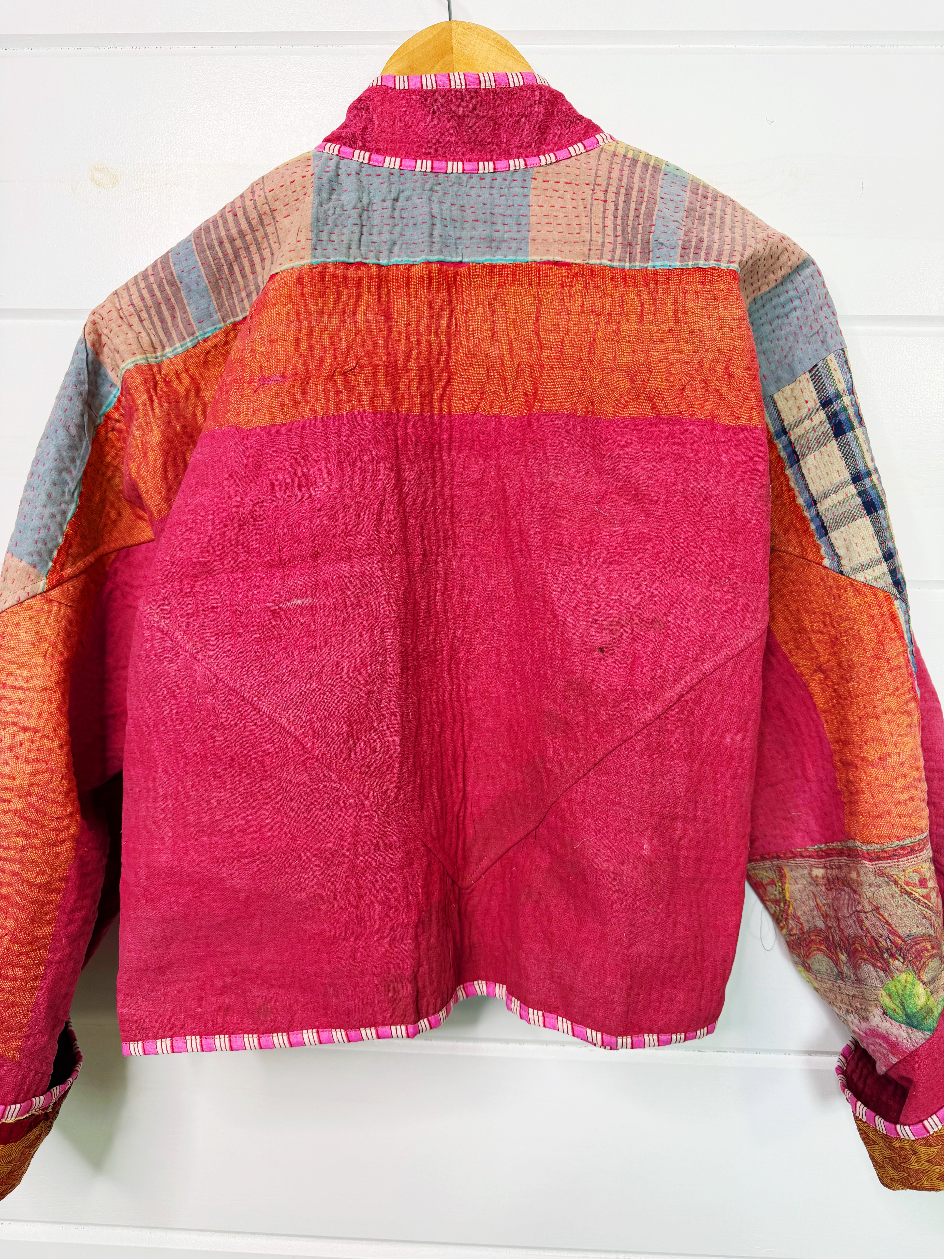 Patchwork Kantha Jacket – Quilted Reversible Blanket Coat