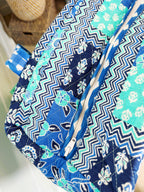 Quilted Weekender Overnight Bag - Blue Aqua Bandana Print