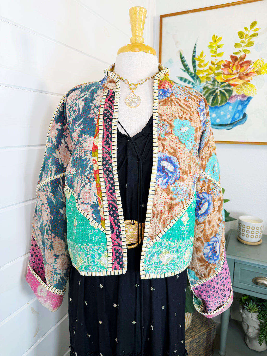 Patchwork Kantha Jacket – Quilted Reversible Blanket Coat