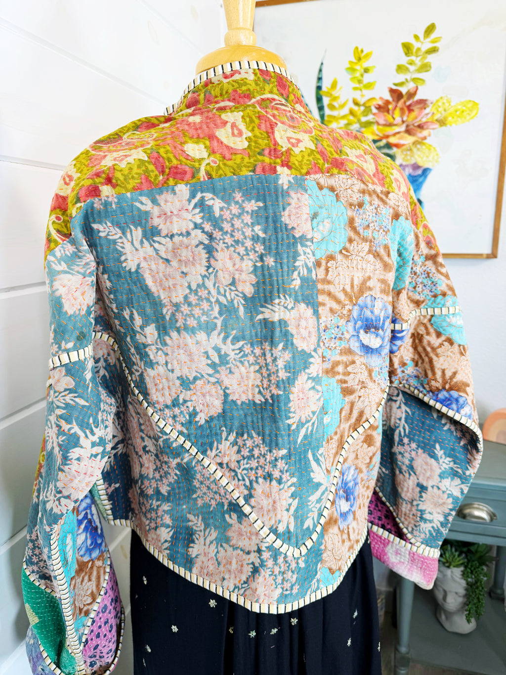 Patchwork Kantha Jacket – Quilted Reversible Blanket Coat
