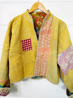 Patchwork Kantha Jacket – Quilted Reversible Blanket Coat