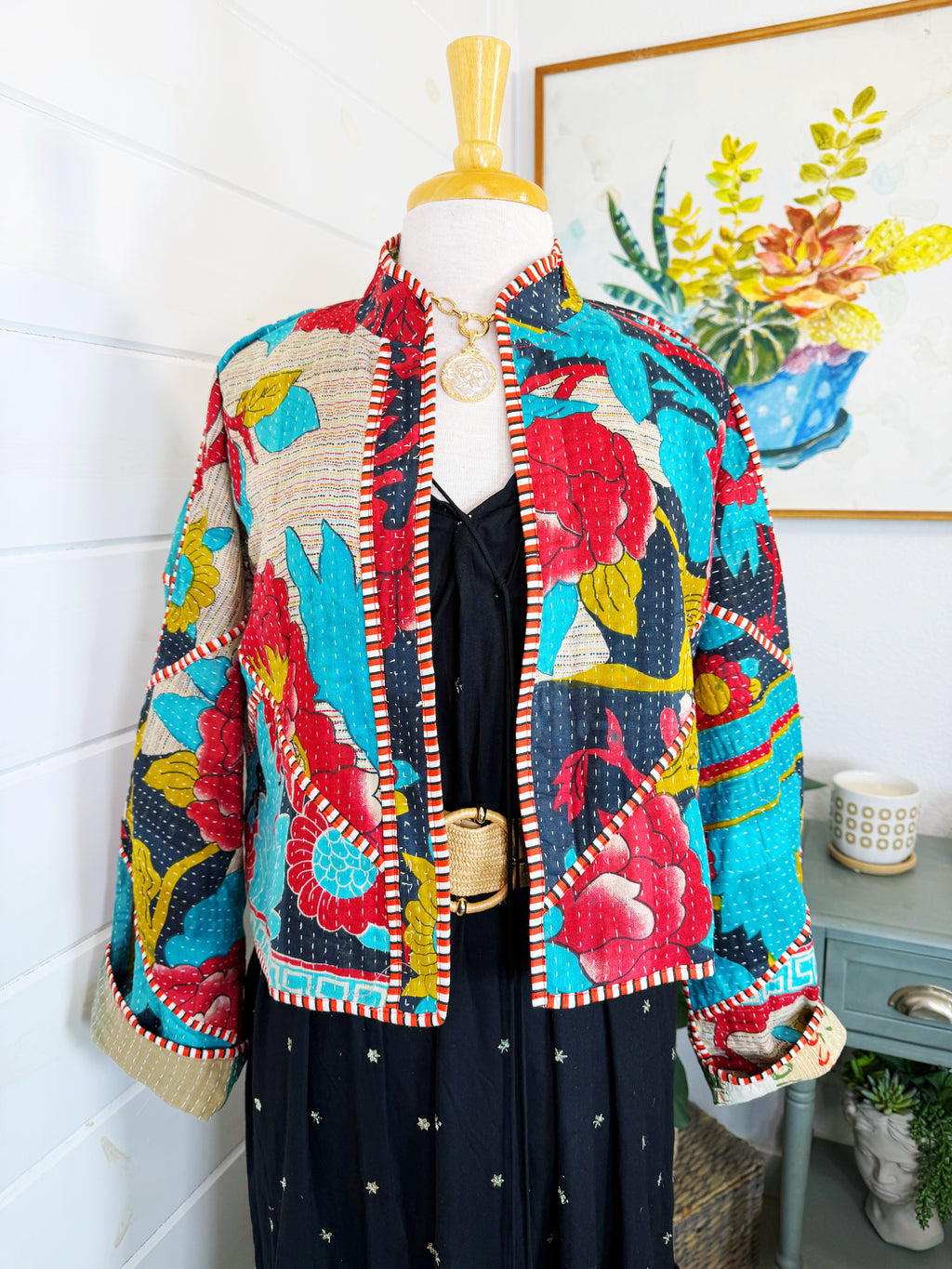 Patchwork Kantha Jacket – Quilted Reversible Blanket Coat