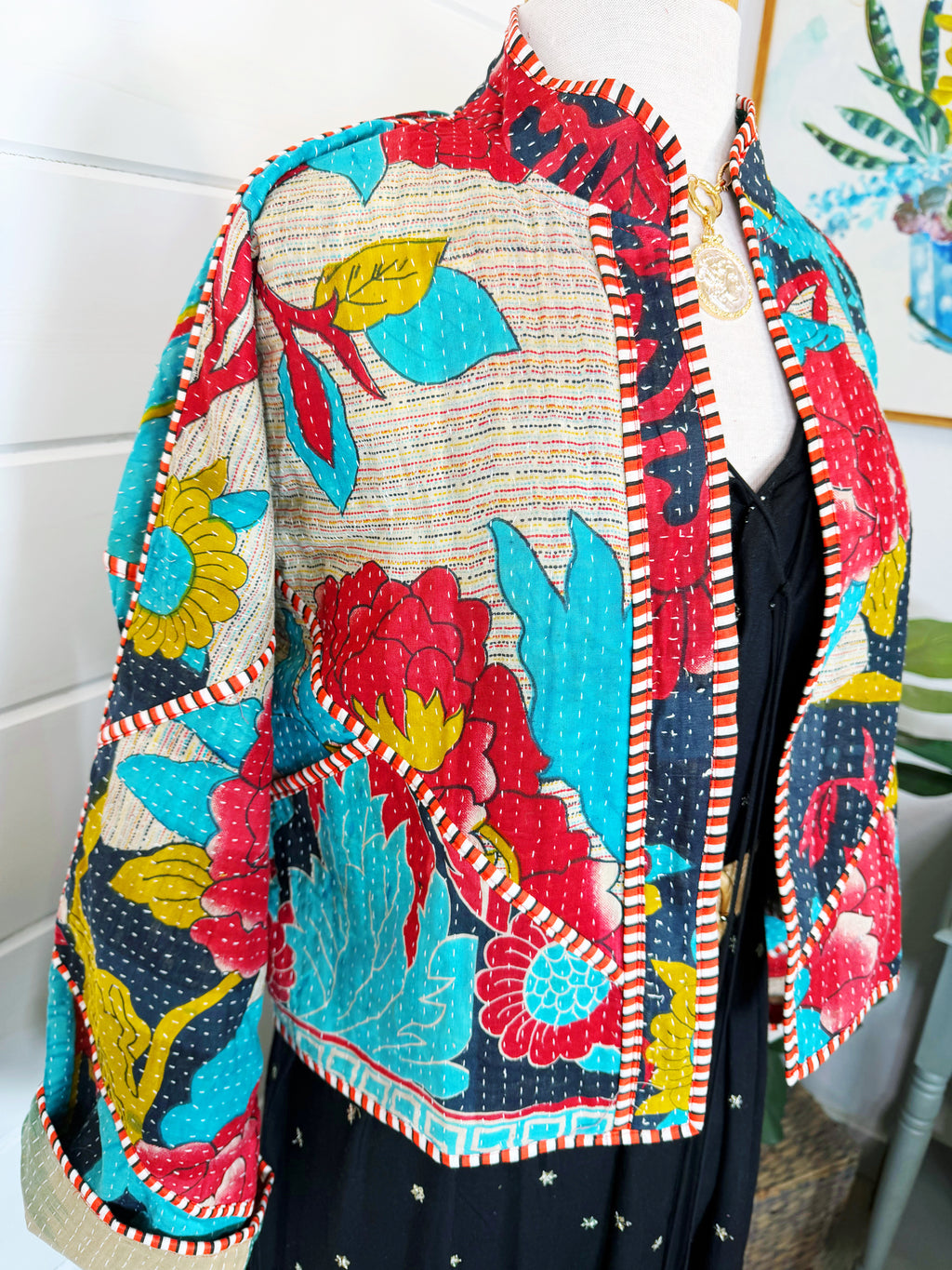 Patchwork Kantha Jacket – Quilted Reversible Blanket Coat
