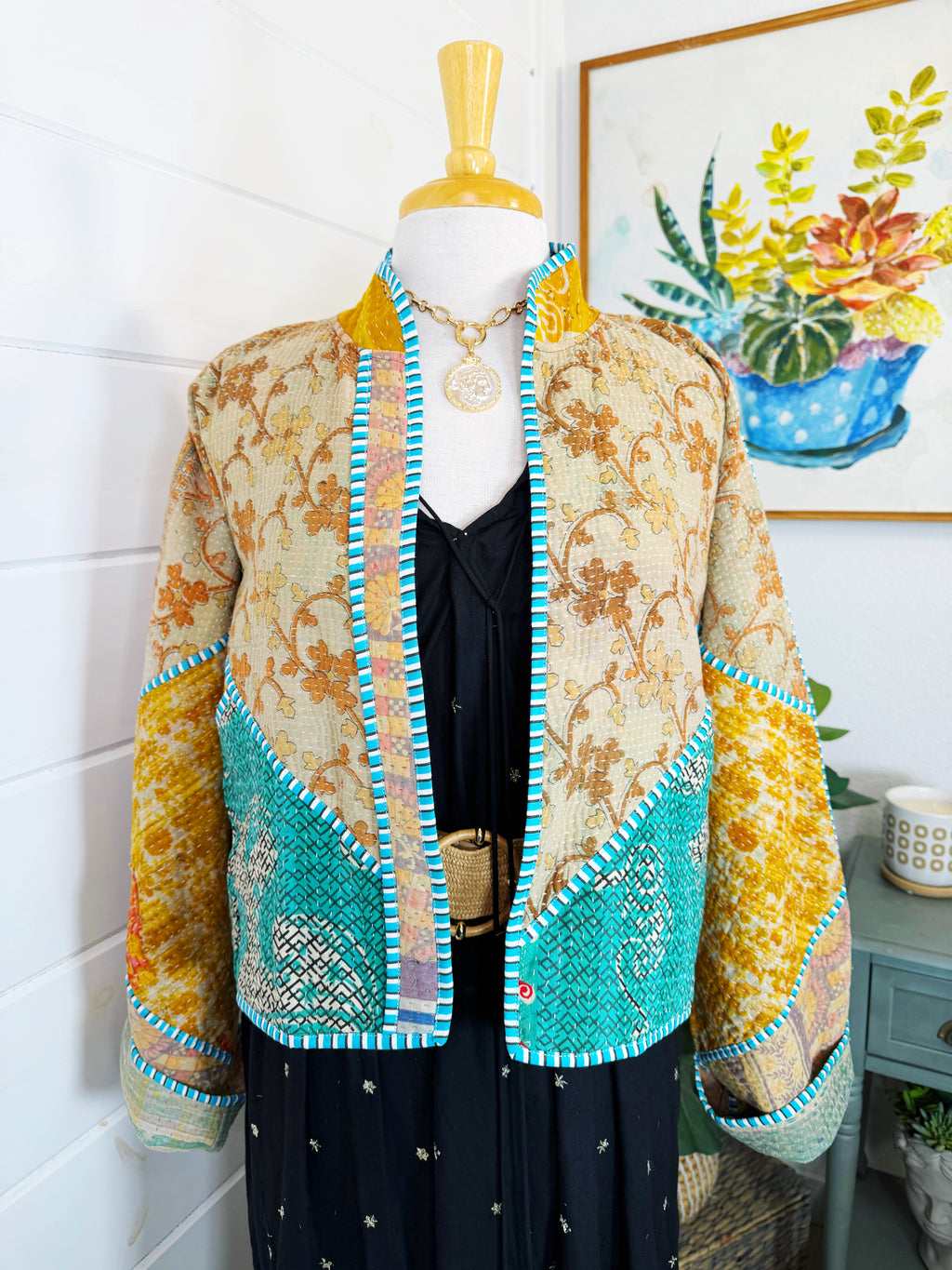 Patchwork Kantha Jacket – Quilted Reversible Blanket Coat