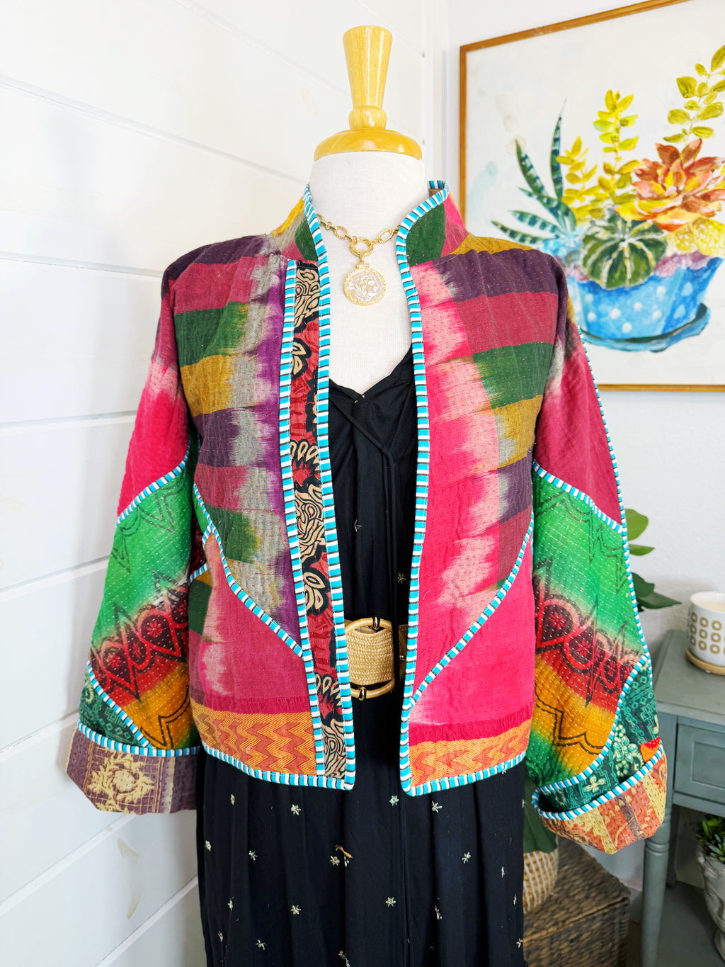 Patchwork Kantha Jacket – Quilted Reversible Blanket Coat