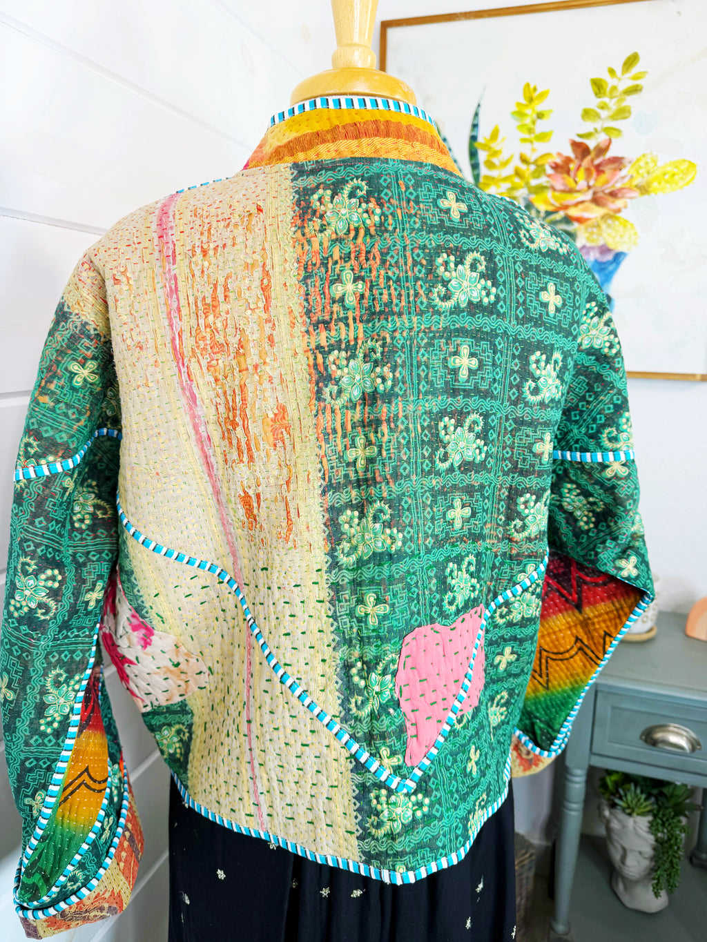 Patchwork Kantha Jacket – Quilted Reversible Blanket Coat