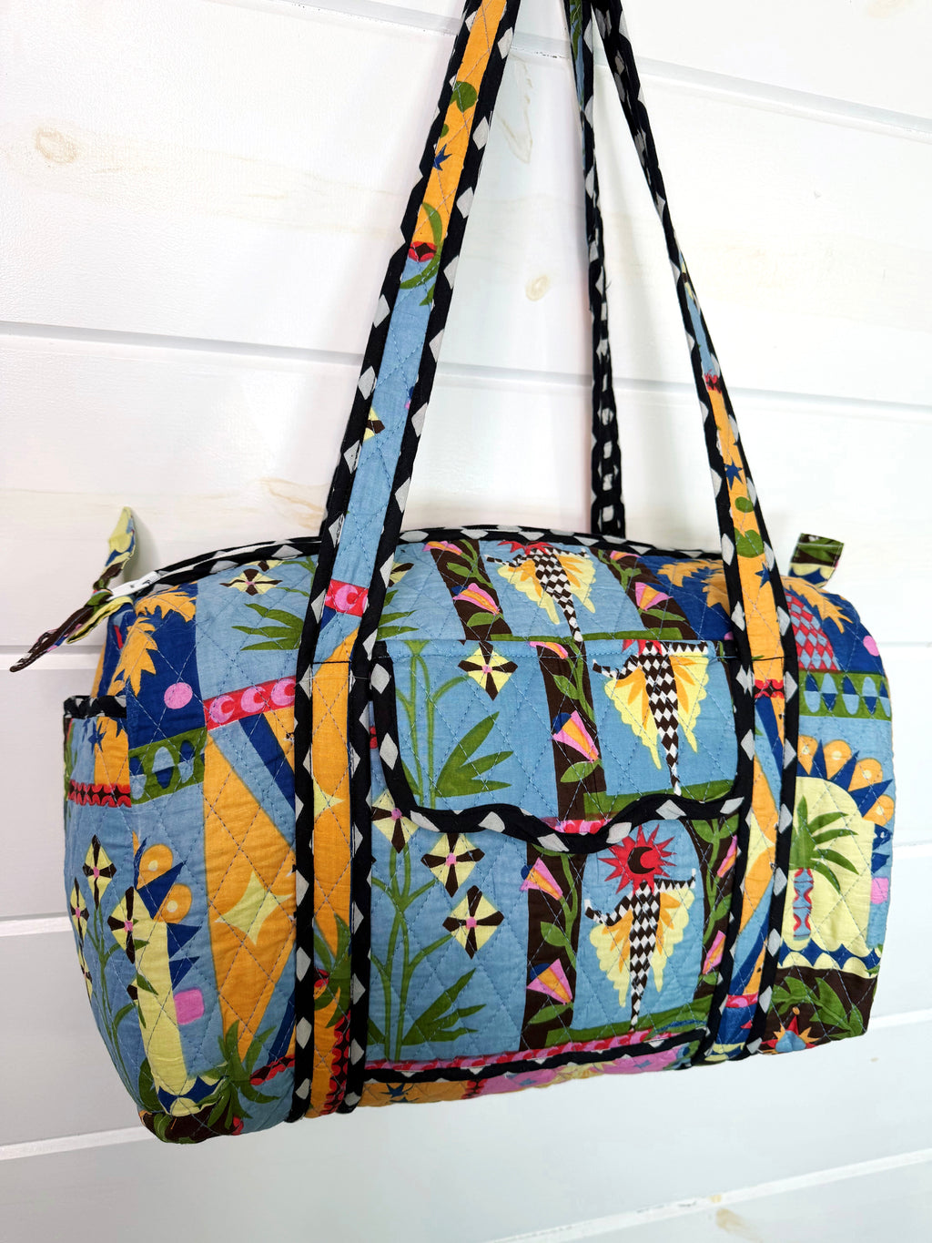 Quilted Mini Duffle Bag - Palm Cirque