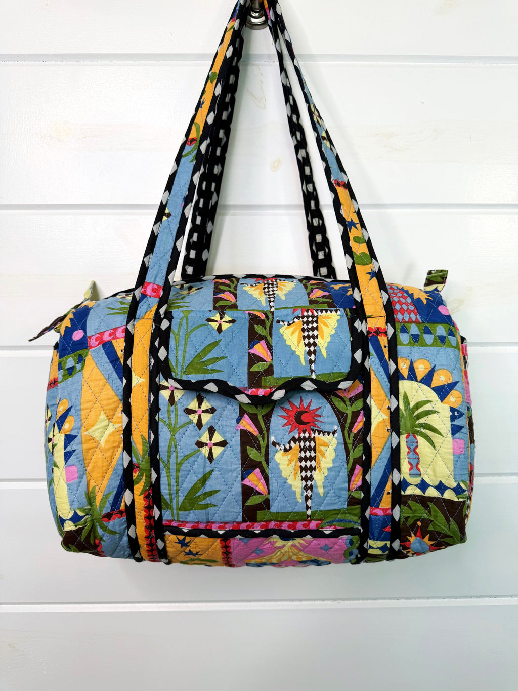 Quilted Mini Duffle Bag - Palm Cirque