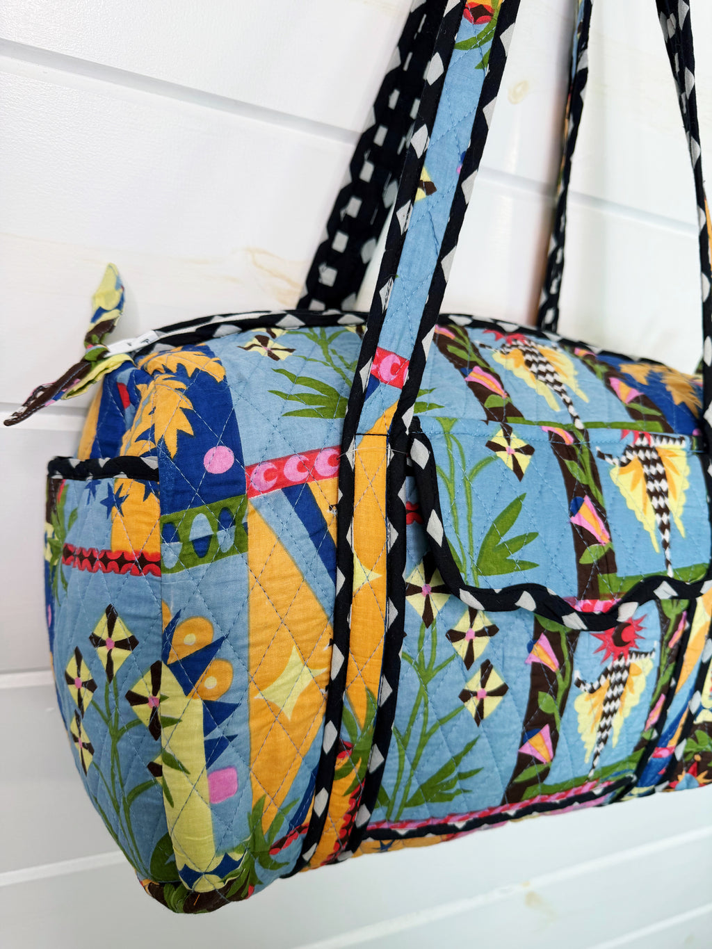 Quilted Mini Duffle Bag - Palm Cirque