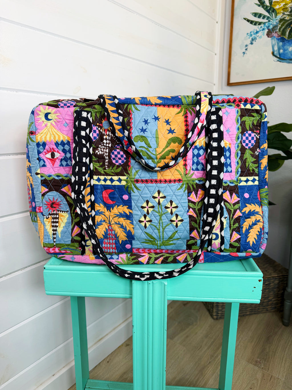 Quilted Overnight Weekender Bag - Palm Cirque