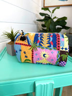 Quilted Makeup Cosmetics Toiletry Bag - Palm Cirque