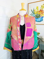 Patchwork Kantha Jacket – Quilted Reversible Blanket Coat