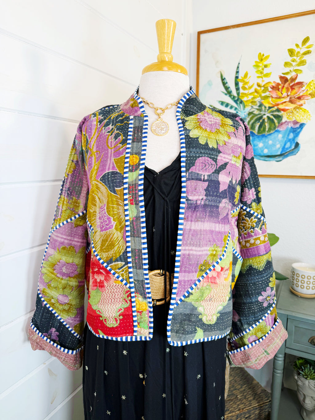 Patchwork Kantha Jacket – Quilted Reversible Blanket Coat