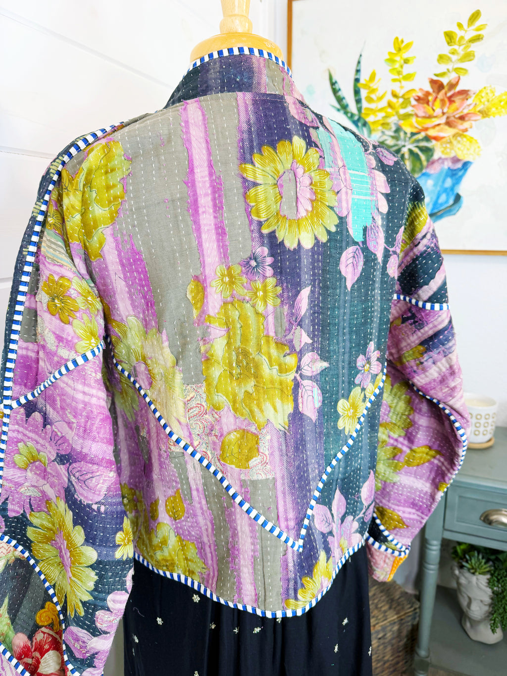 Patchwork Kantha Jacket – Quilted Reversible Blanket Coat