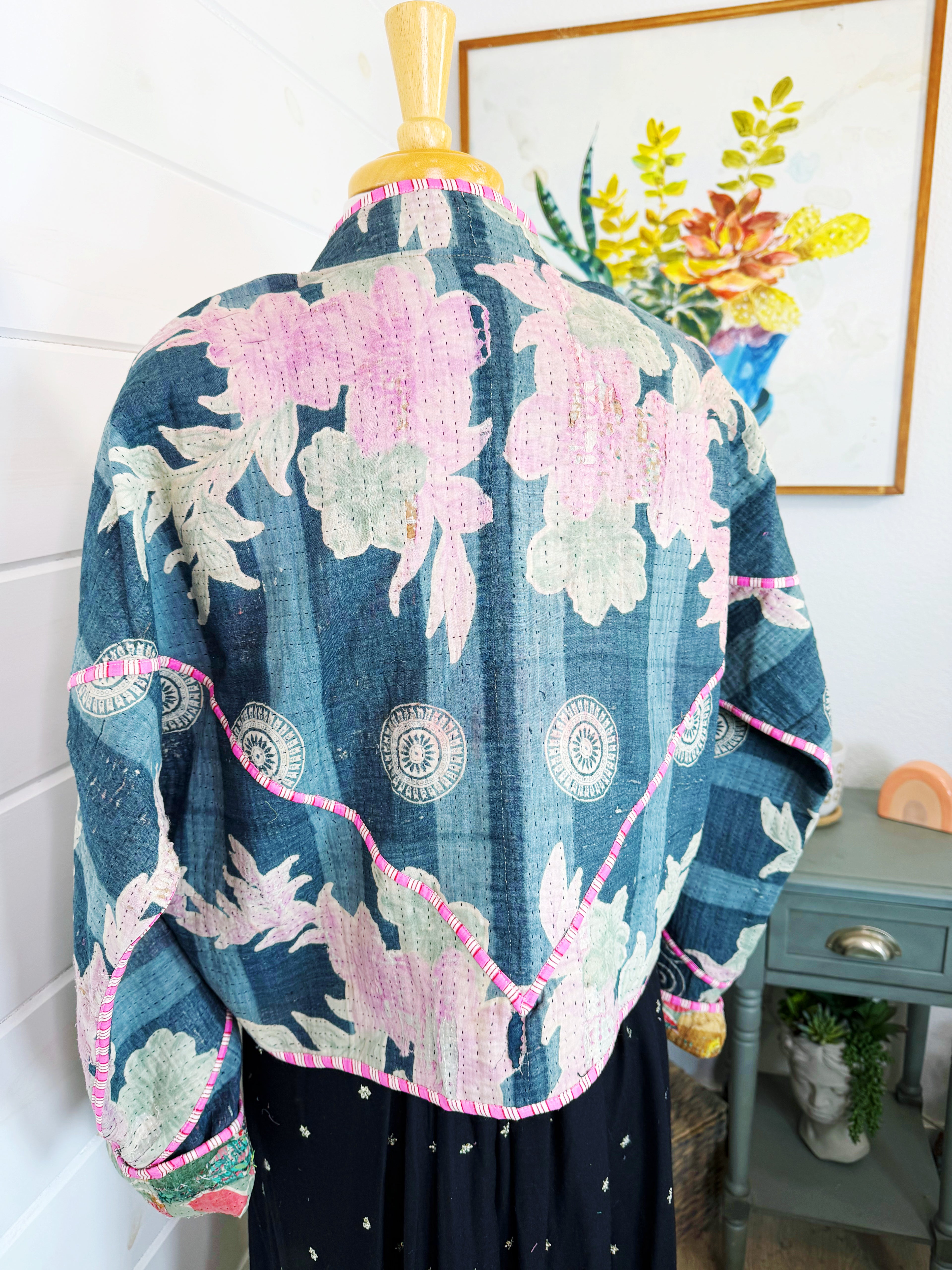 Patchwork Kantha Jacket – Quilted Reversible Blanket Coat