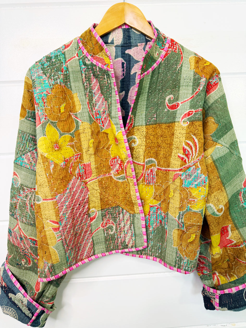 Patchwork Kantha Jacket – Quilted Reversible Blanket Coat
