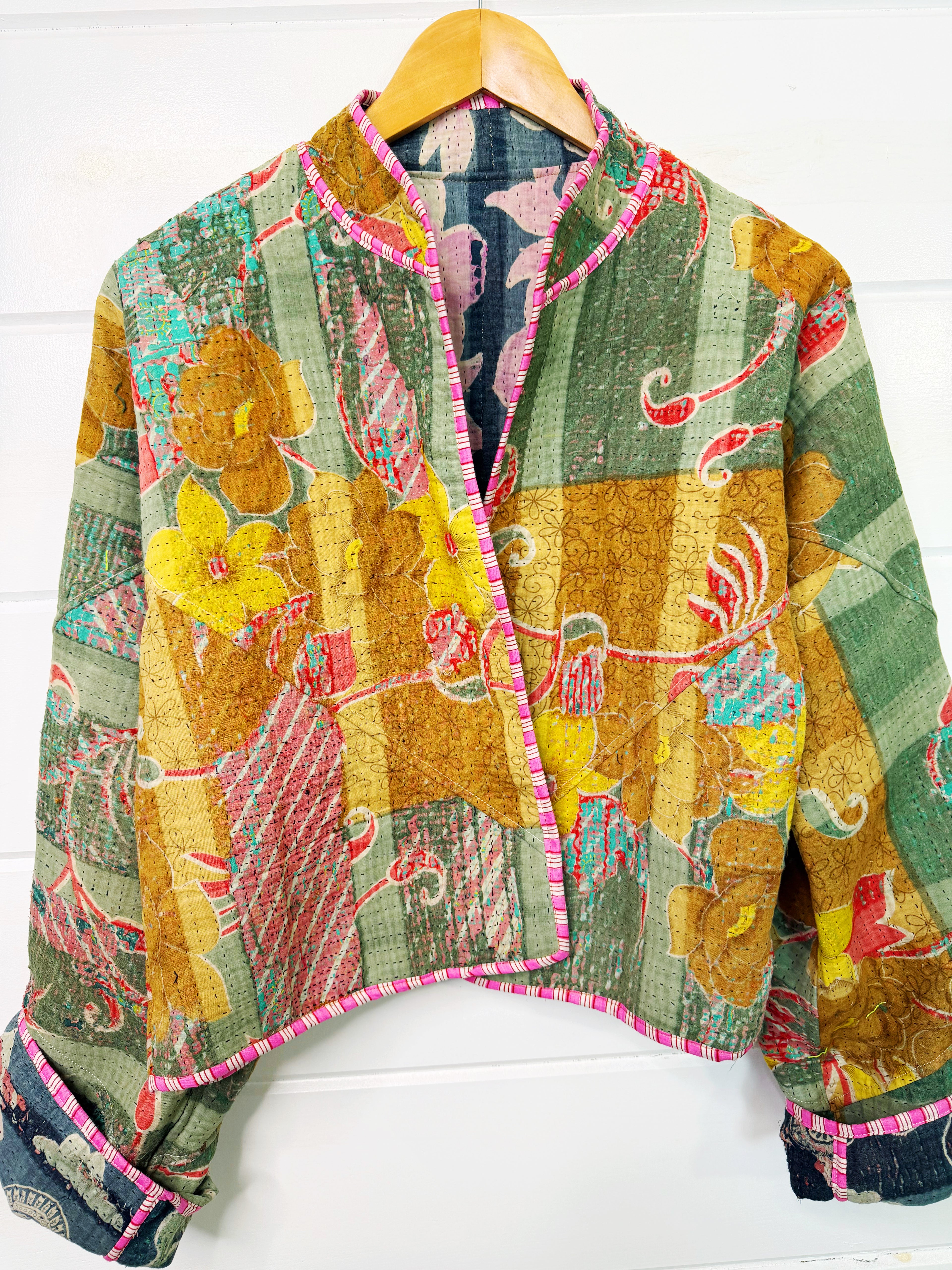Patchwork Kantha Jacket – Quilted Reversible Blanket Coat
