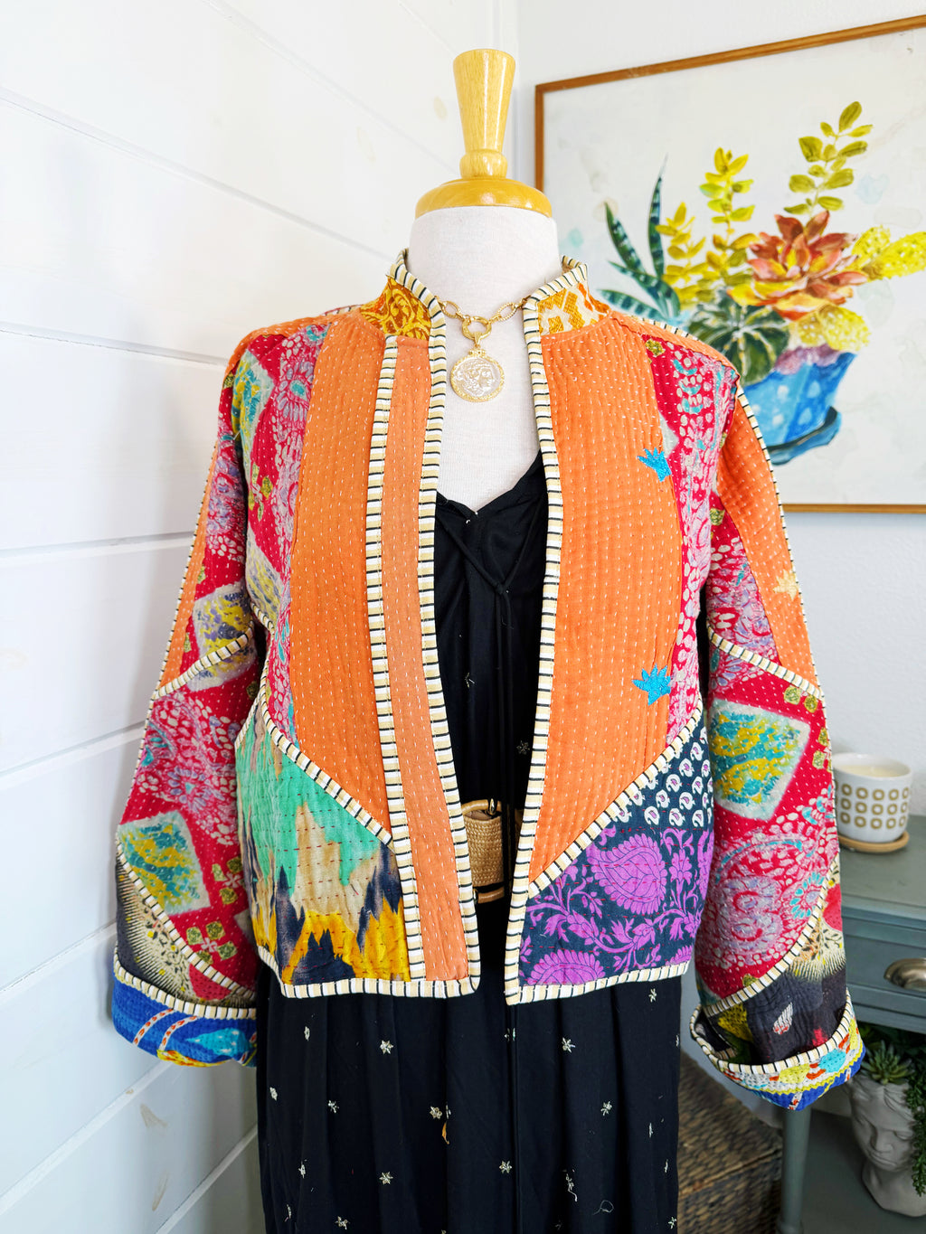 Patchwork Kantha Jacket – Quilted Reversible Blanket Coat
