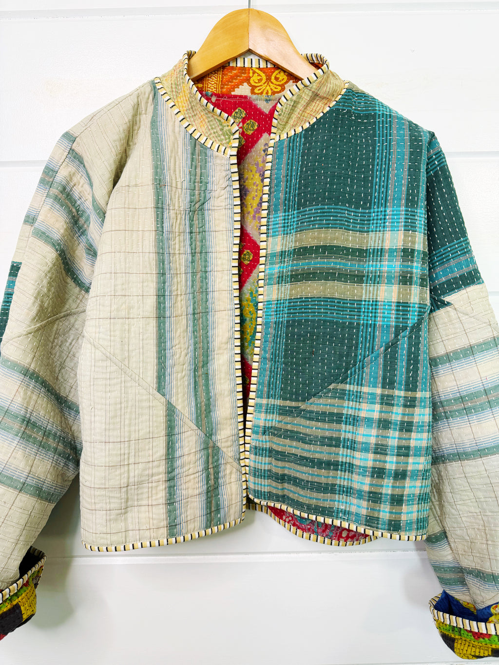 Patchwork Kantha Jacket – Quilted Reversible Blanket Coat