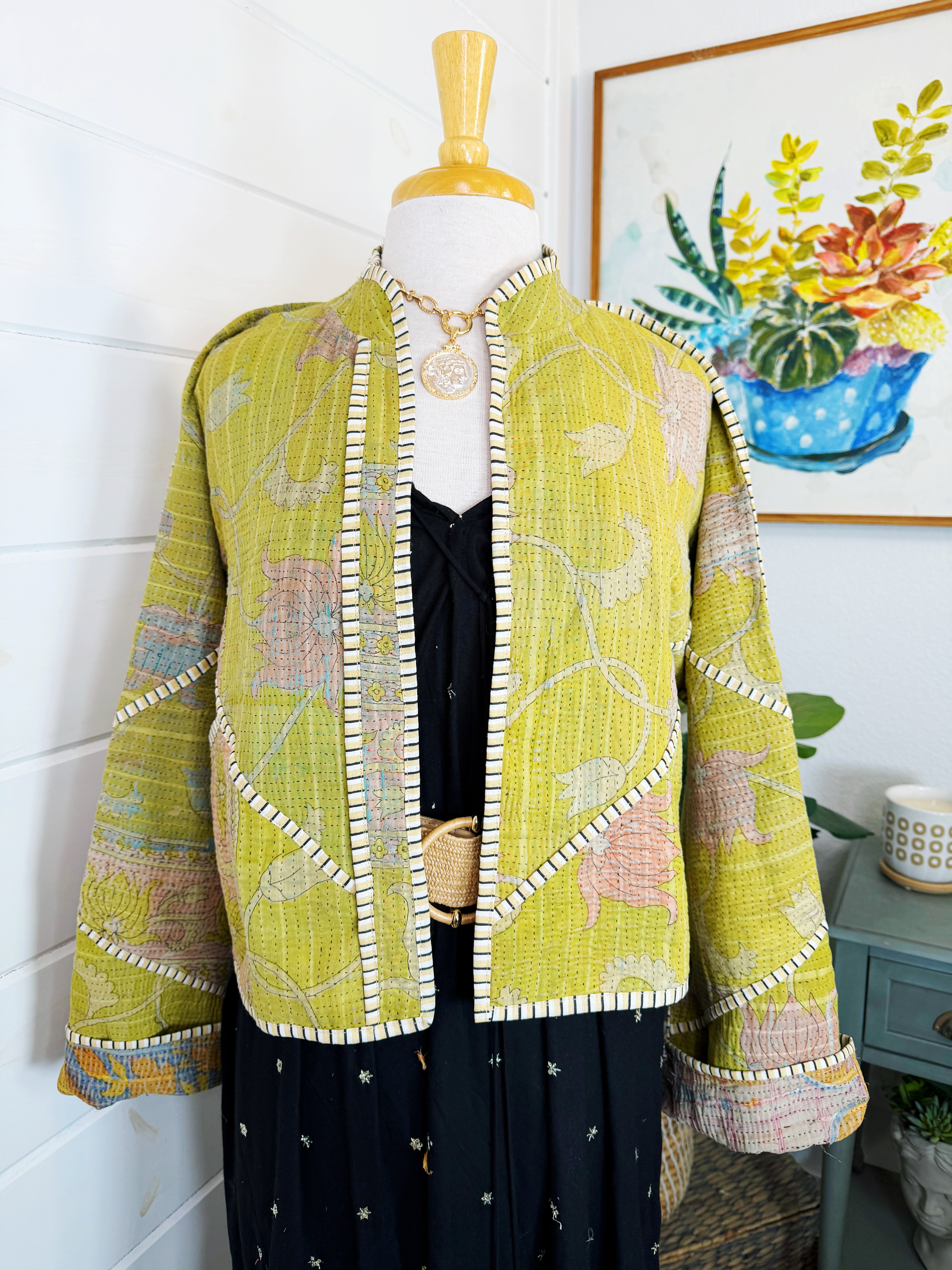 Patchwork Kantha Jacket – Quilted Reversible Blanket Coat