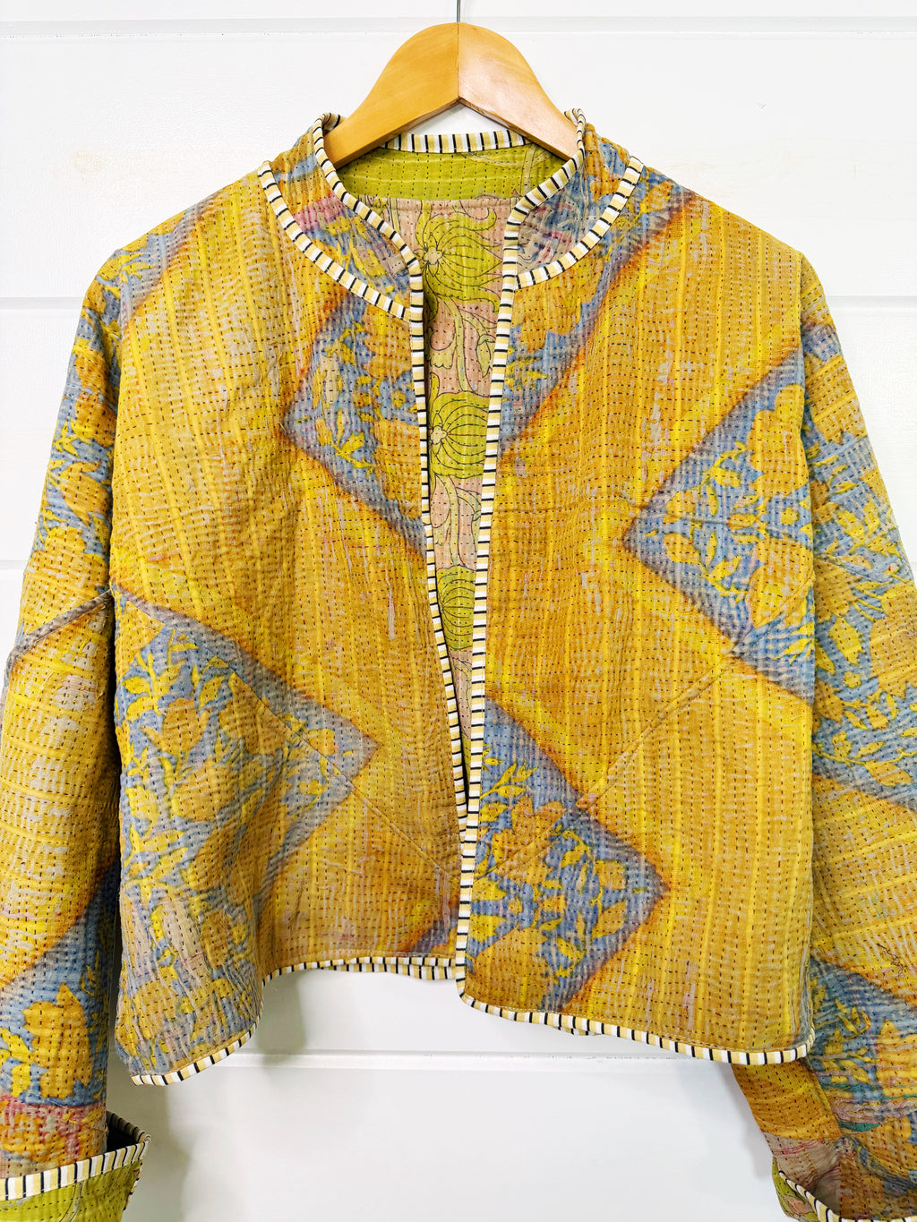 Patchwork Kantha Jacket – Quilted Reversible Blanket Coat