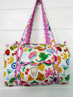Quilted Mini Duffle Bag - Lucky Vibes White