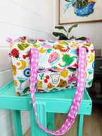 Quilted Mini Duffle Bag - Lucky Vibes White