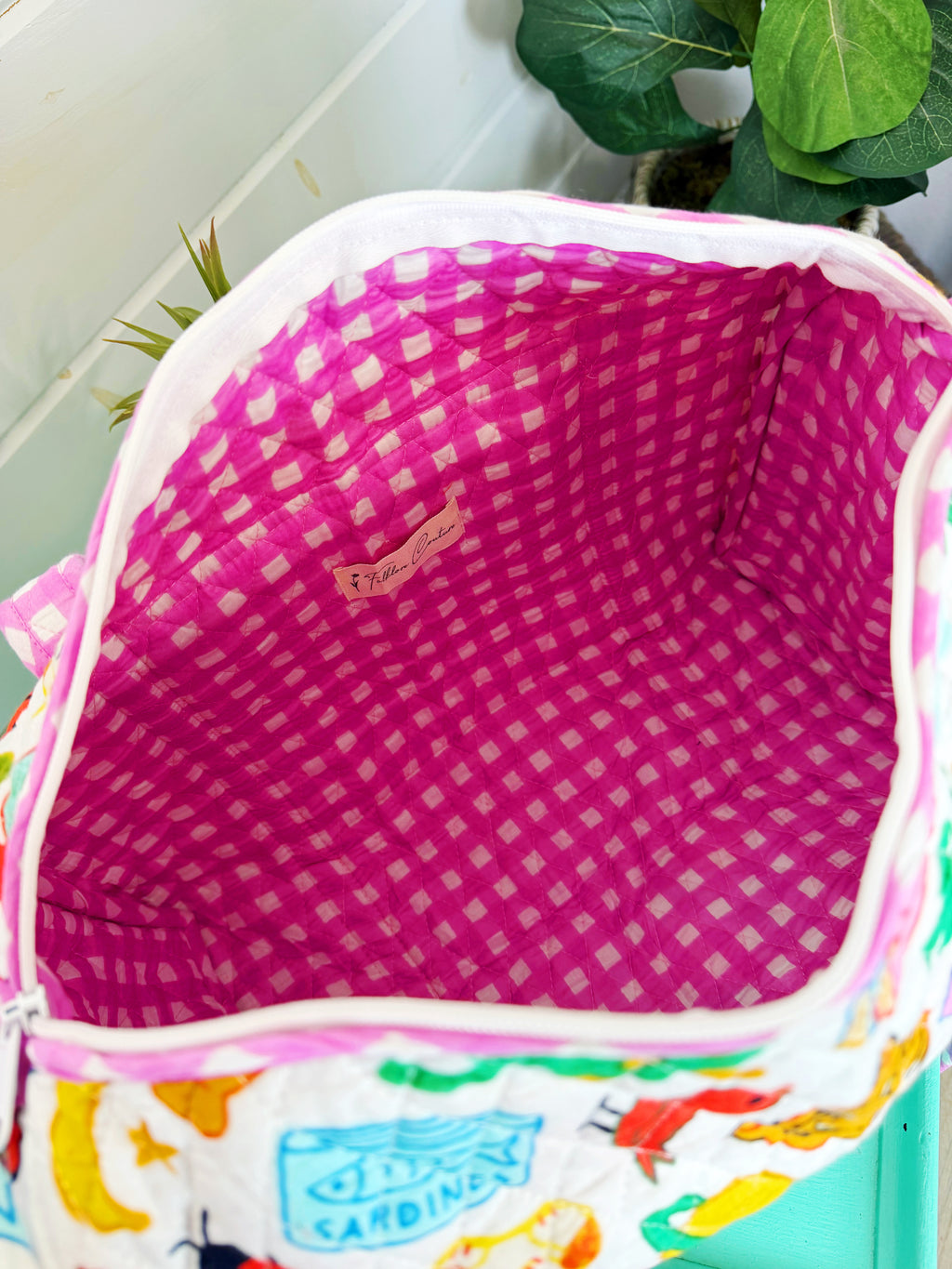 Quilted Mini Duffle Bag - Lucky Vibes White