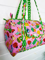 Quilted Mini Duffle Bag - Lucky Vibes Pink