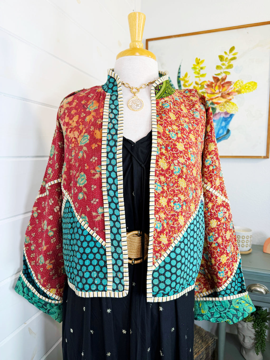 Patchwork Kantha Jacket – Quilted Reversible Blanket Coat