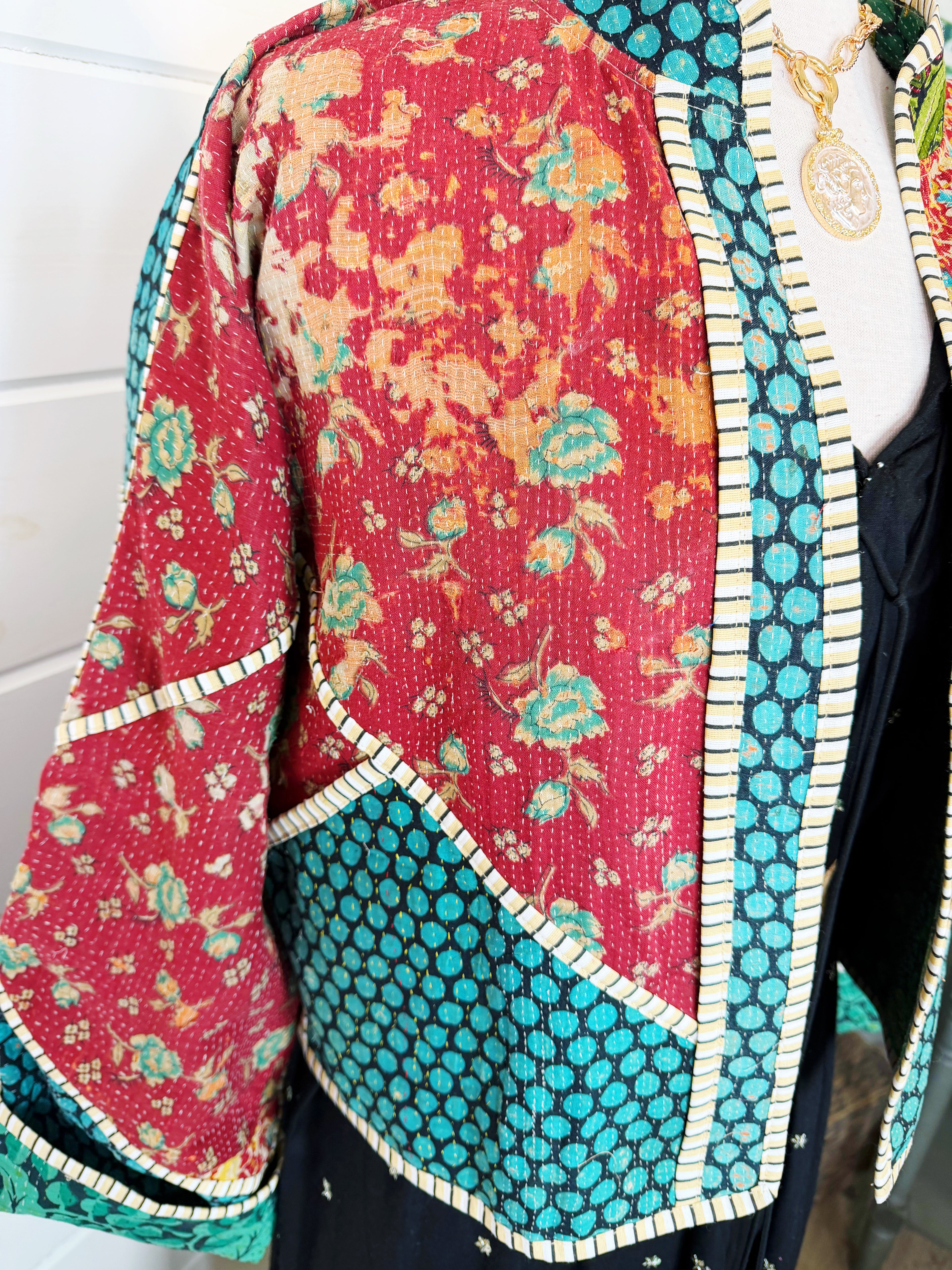 Patchwork Kantha Jacket – Quilted Reversible Blanket Coat