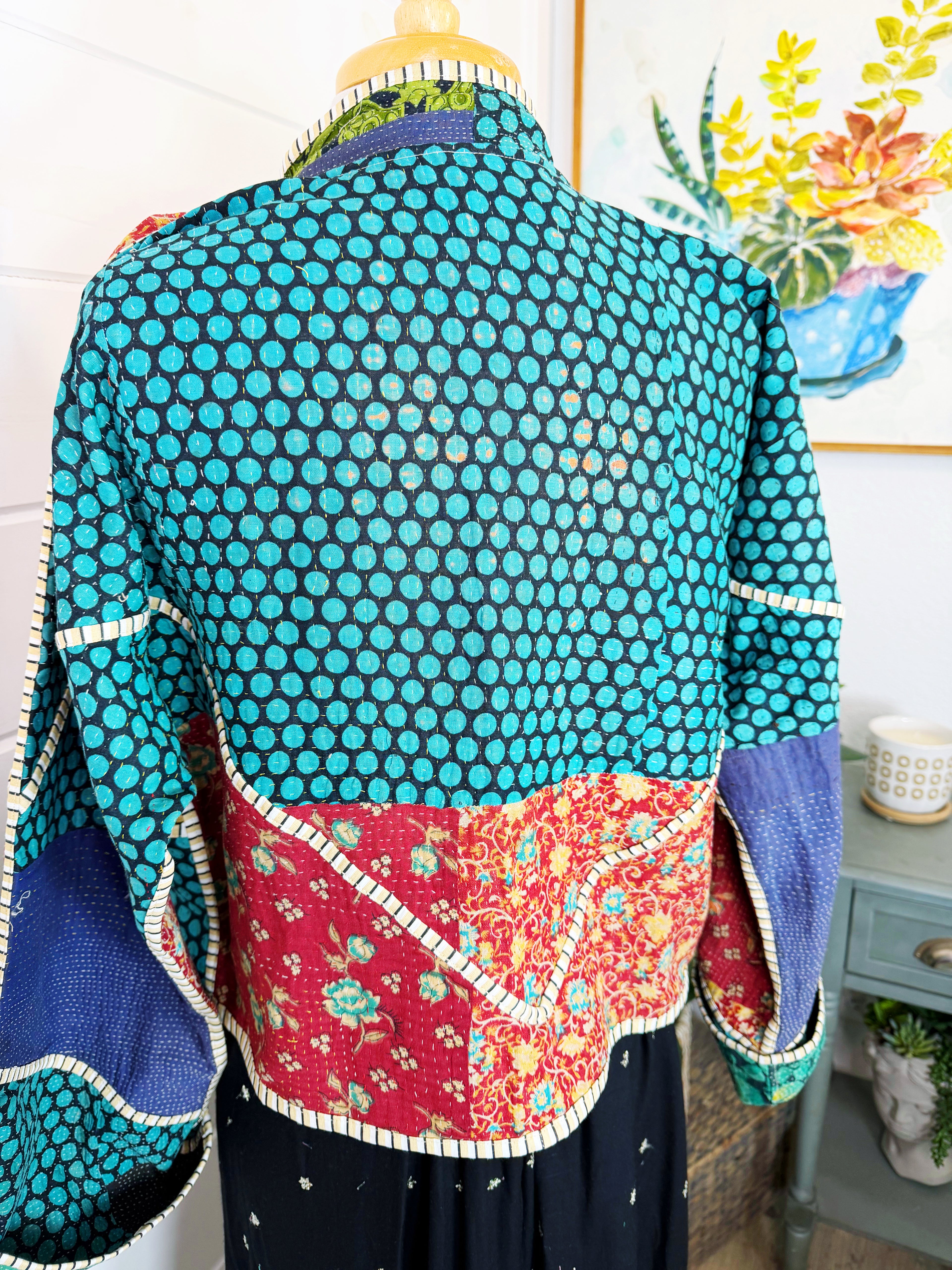Patchwork Kantha Jacket – Quilted Reversible Blanket Coat